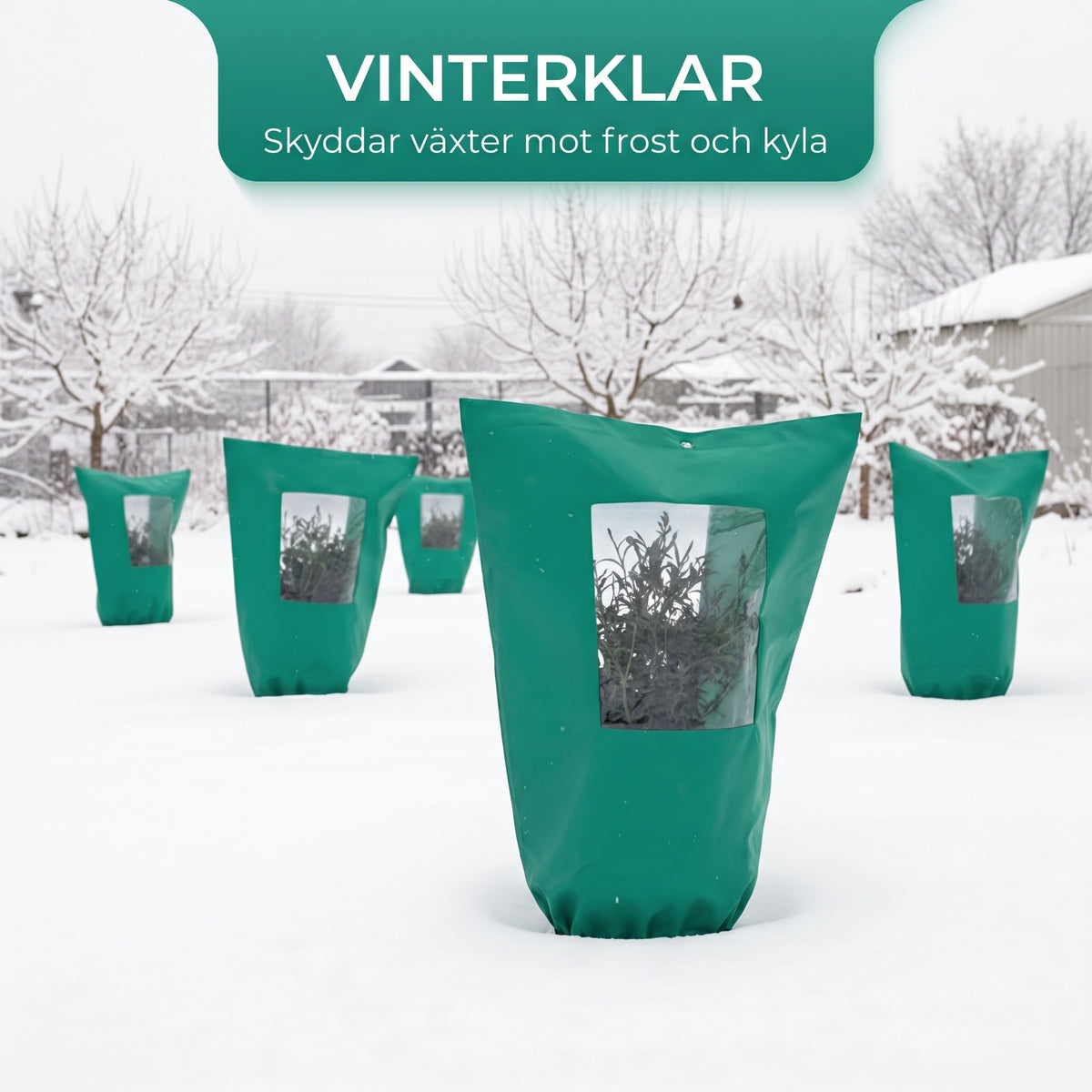 Vinteröverdrag för växter med dragkedja och dragsko – Frostsäkert, transparent fönster och robust design – Perfekt för fruktträd, grönsaker och krukväxter