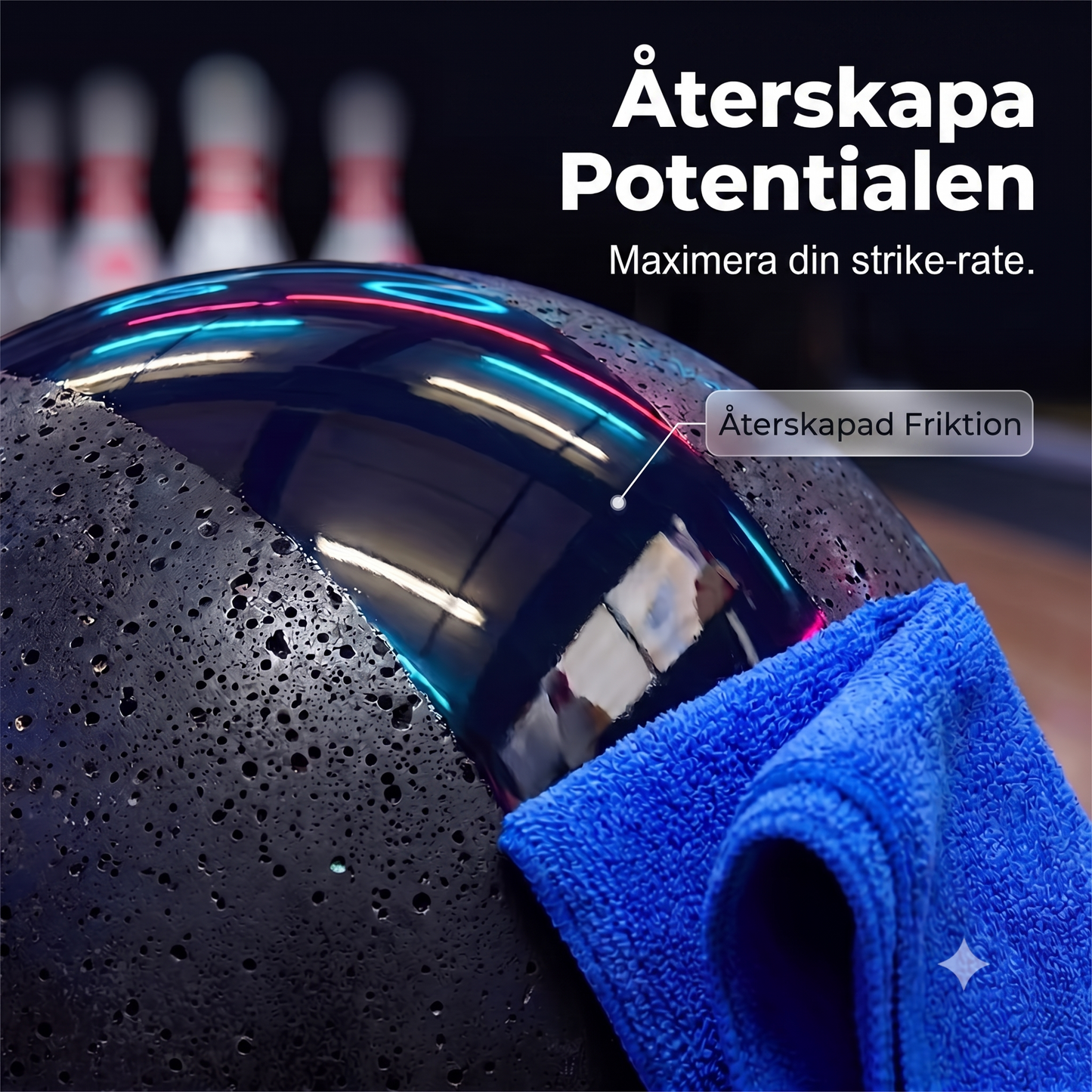 Professionell oljelösande rengöringsspray för bärbara bowlingklot med absorberande trasa