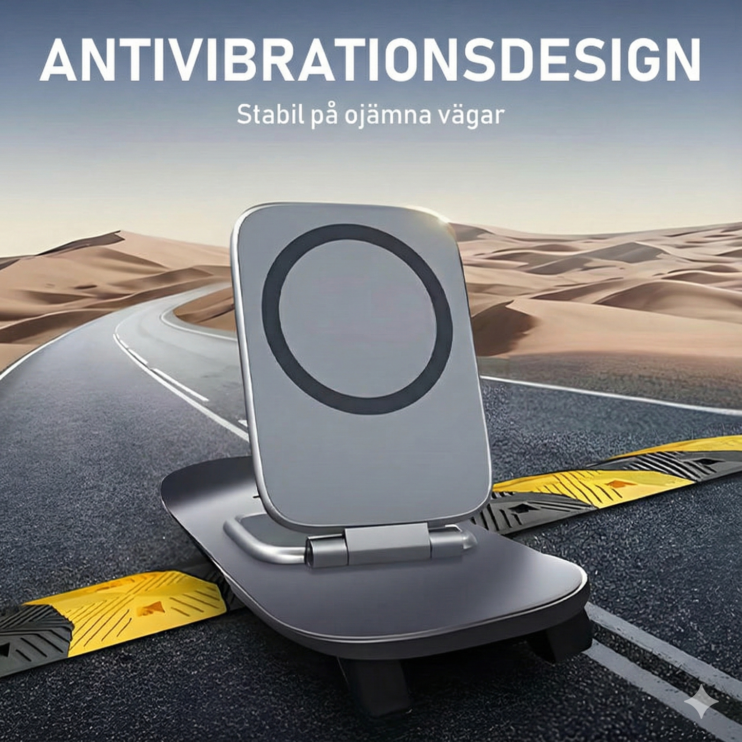 Magnetisk Bilhållare för Mobil med 270° Rotation & Antivibration