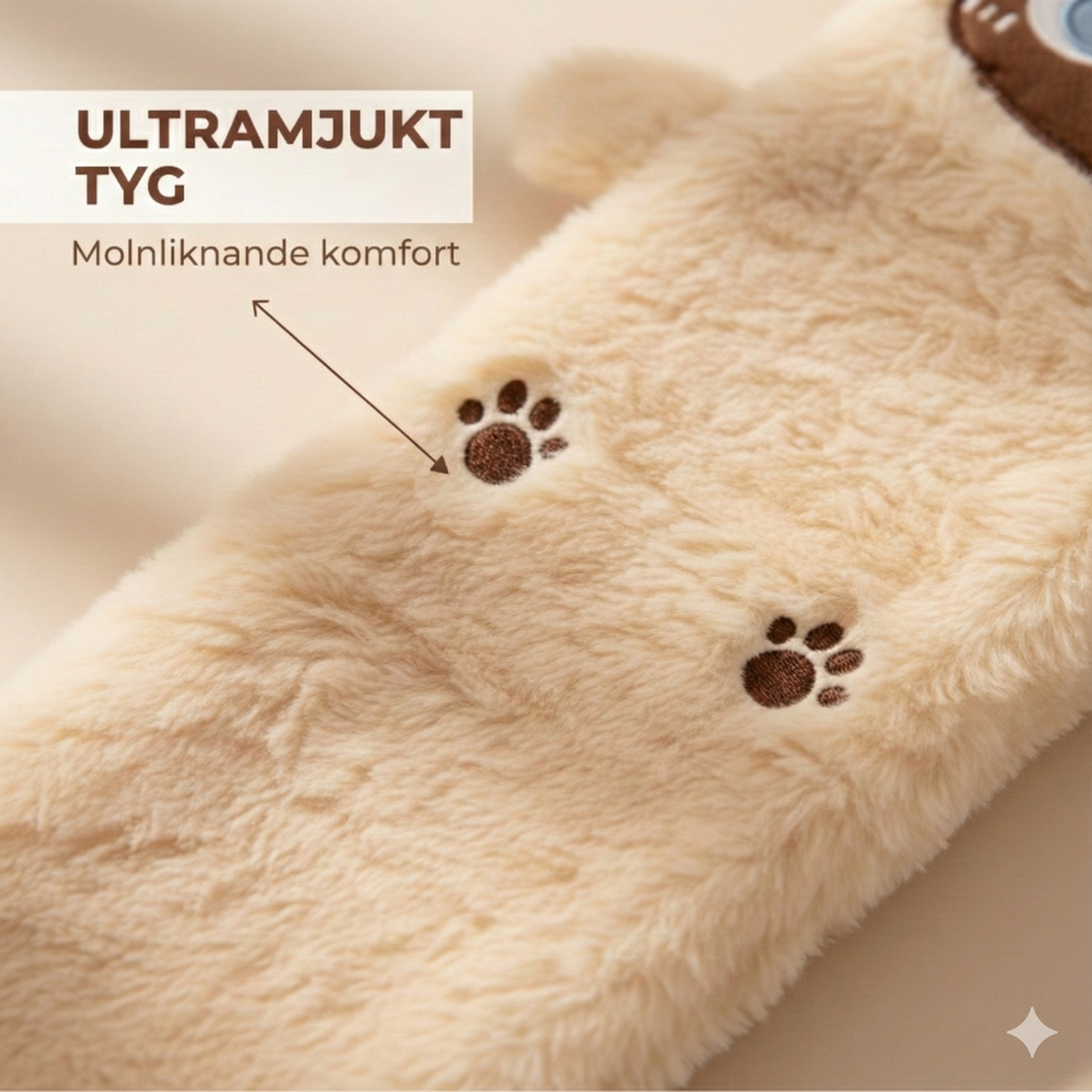 Extra Lång Varmvattenflaska med Plyschöverdrag