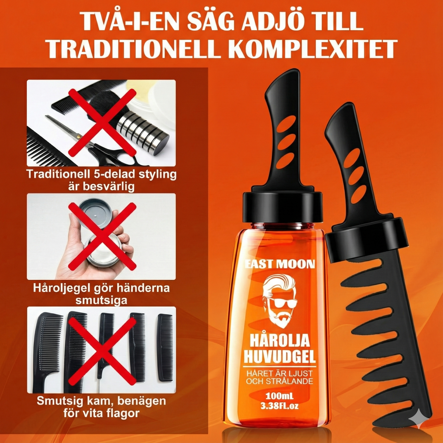 2-i-1 Hårvax med Inbyggd Kam & Arganolja