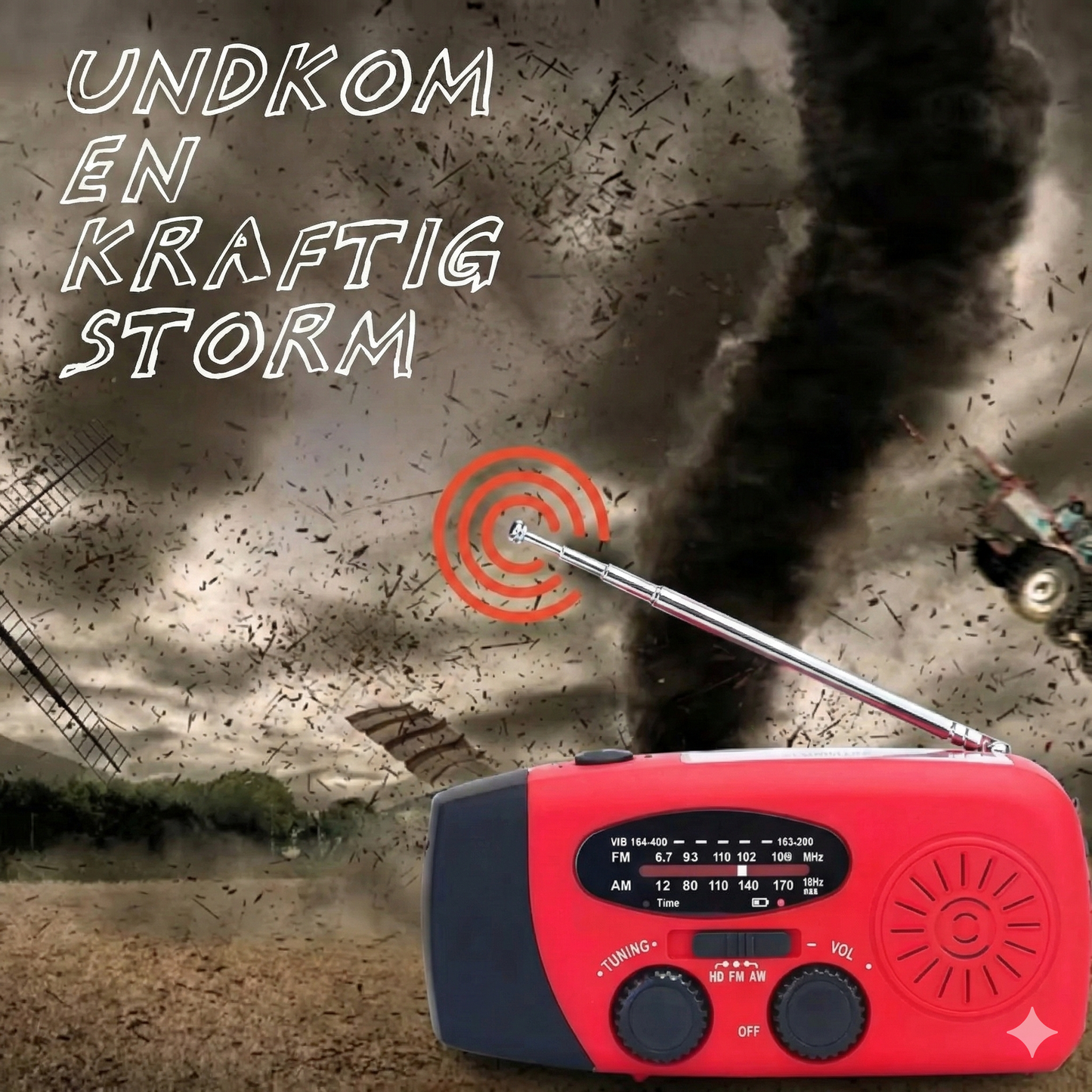 Kompakt Vevradio med Powerbank – För Krishantering