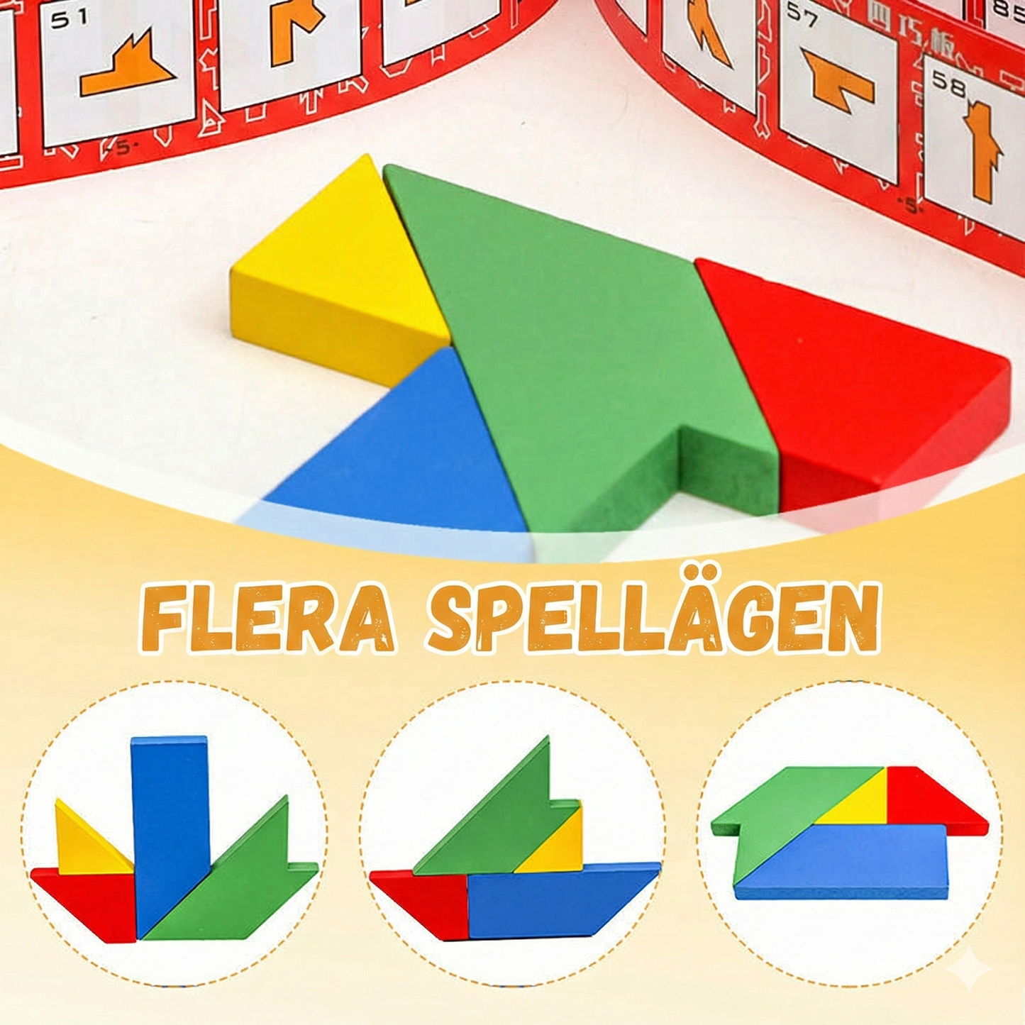 Pedagogiskt T-Pussel i Trä