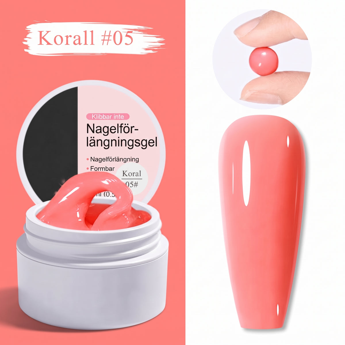 Formbar Nagelgel (15 ml) – Perfekt för Nagelförlängning och 3D-Nagelkonst