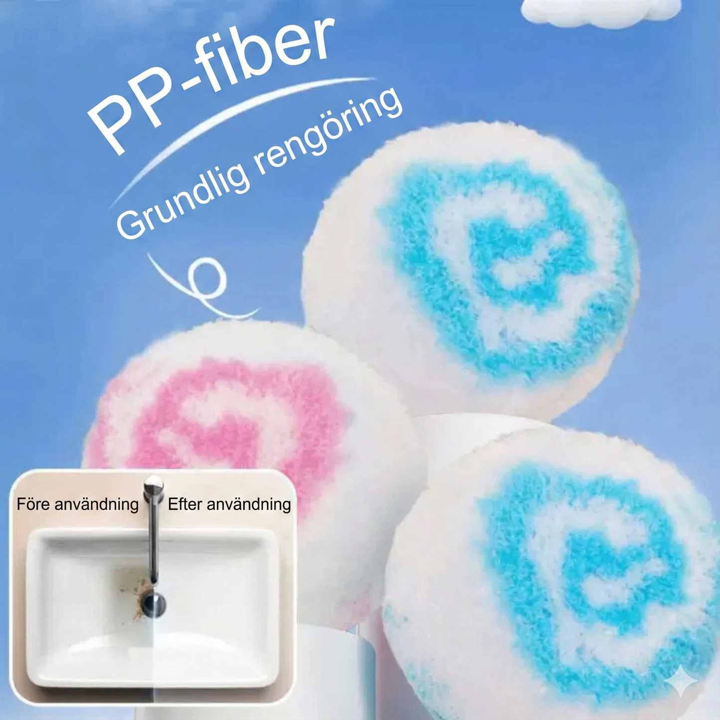 Rengöringsboll i Fiber för Badrum