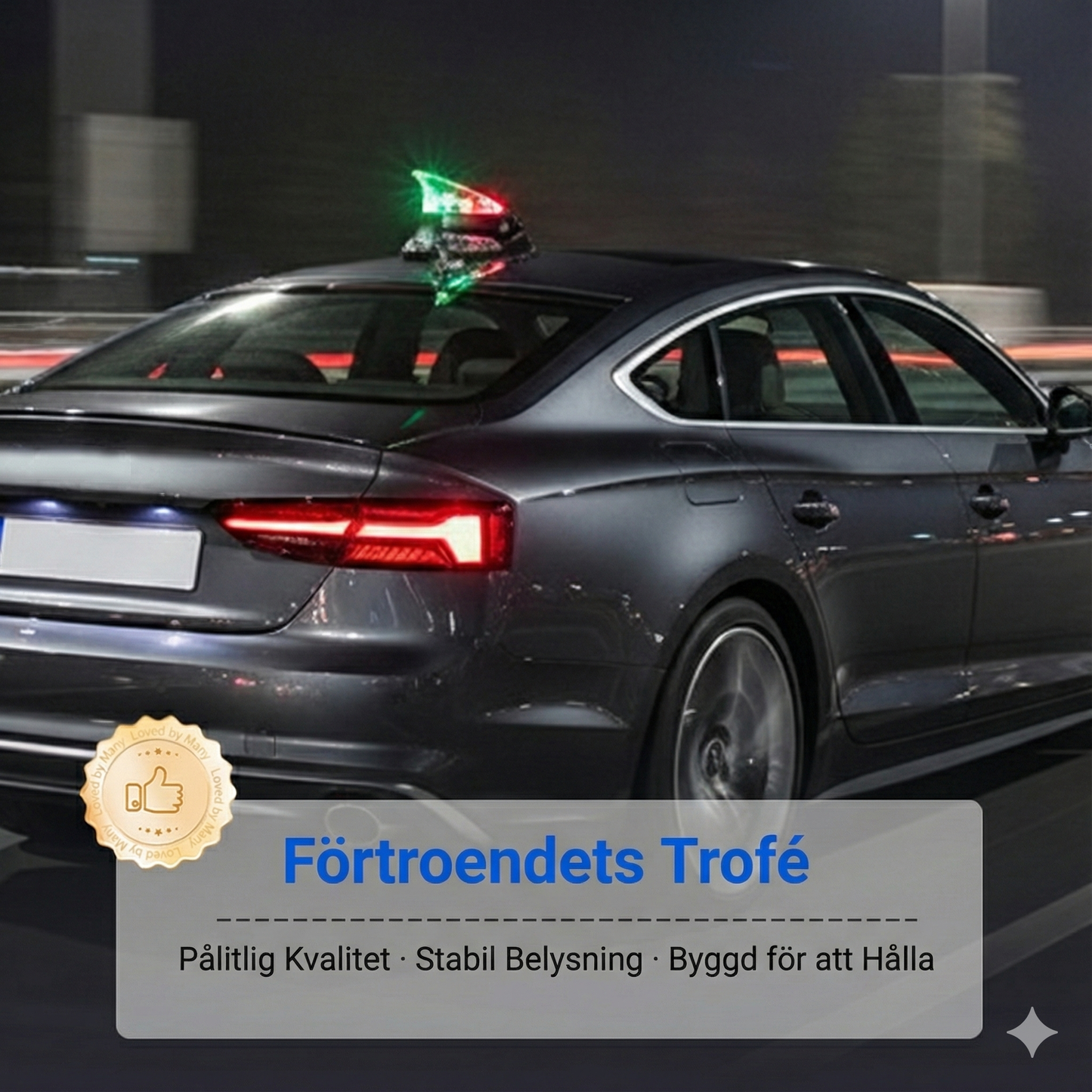 Vinddriven LED-Hajfena för Bilstyling (Batterifri)