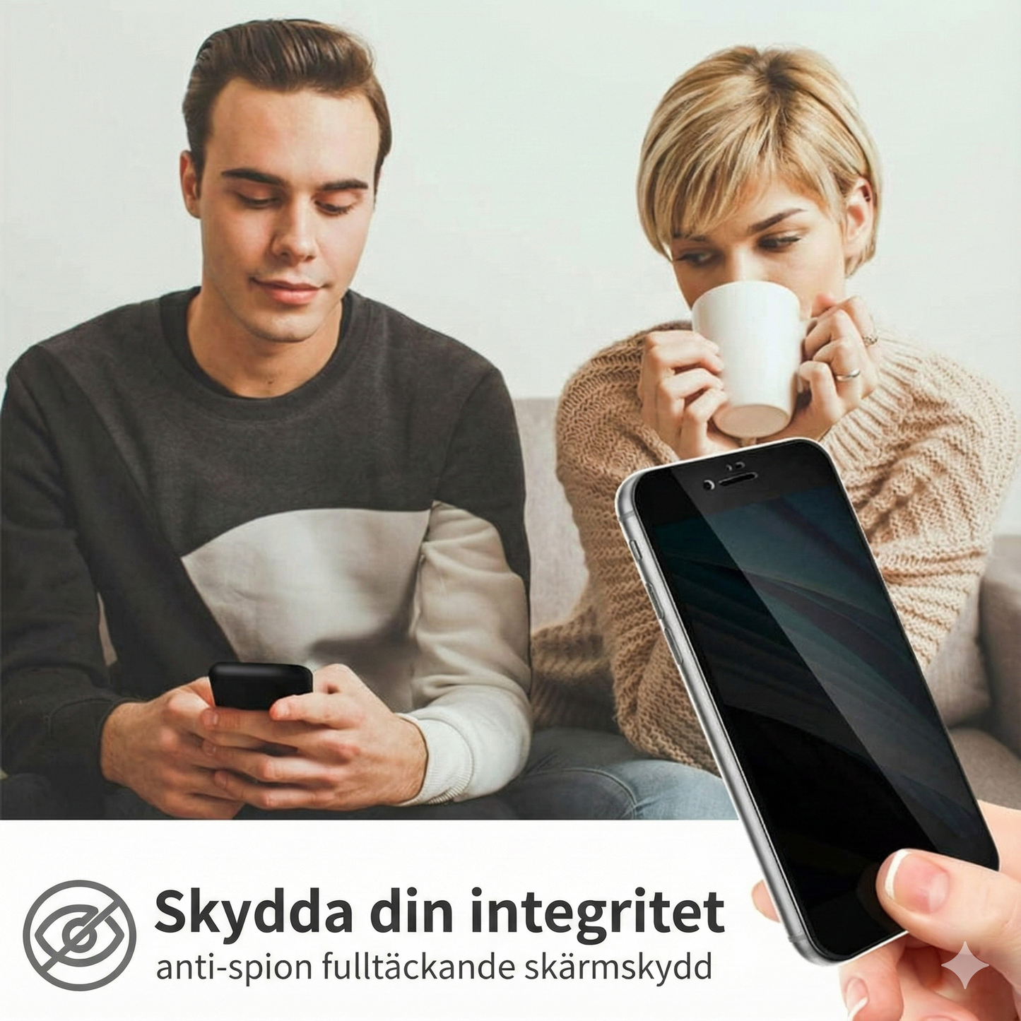 Magnetiskt 360° Skal för Mobiltelefon – Dubbelsidigt Glas & Anti-Spy