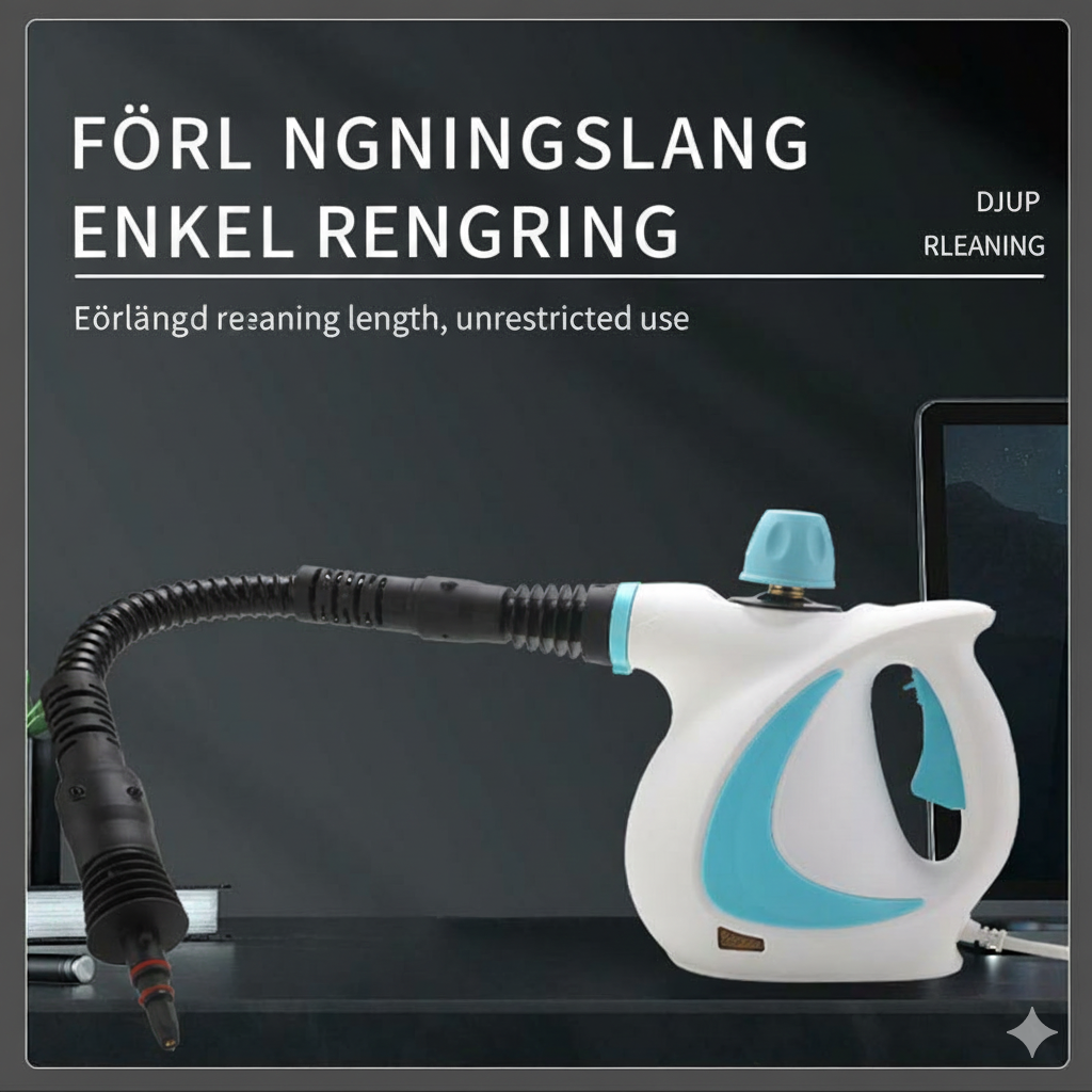 Kraftfull Handhållen Ångtvätt med Högtrycksånga (1050W)