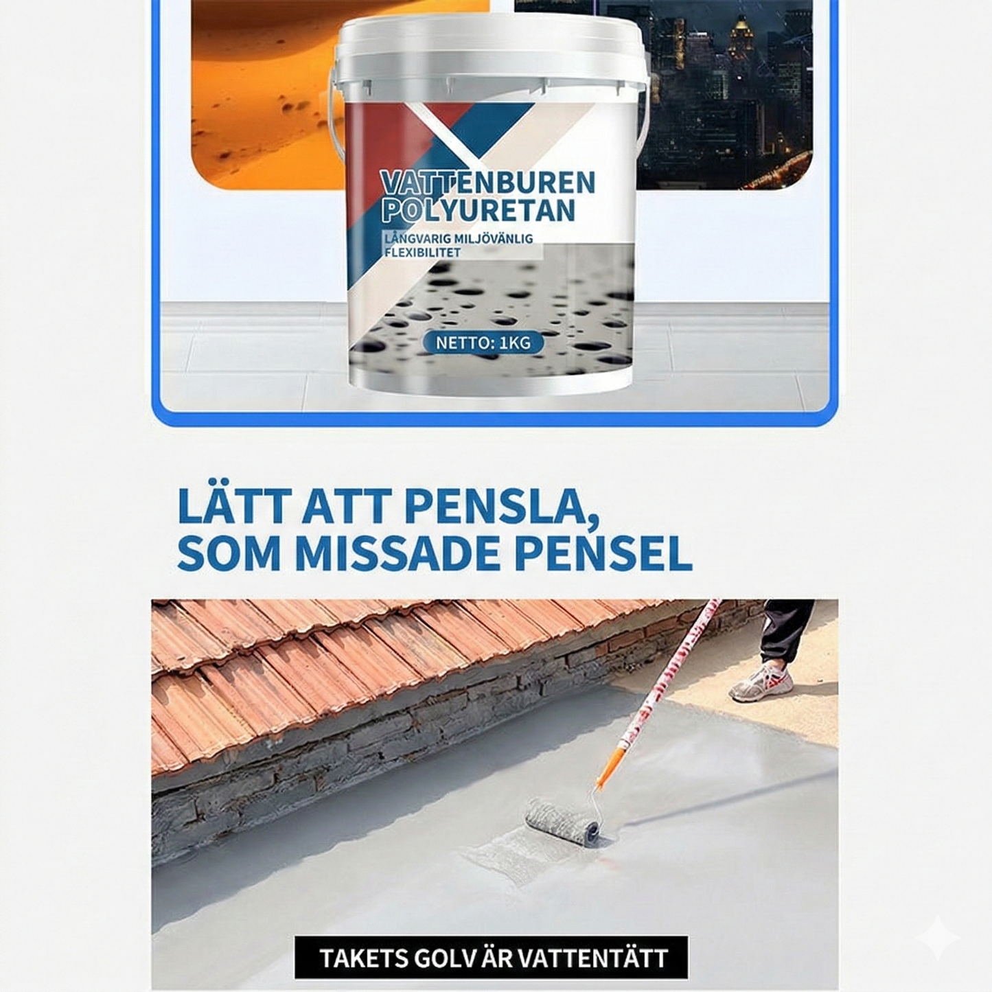 Vattentät Täckmassa med Hög Sprickbeständighet