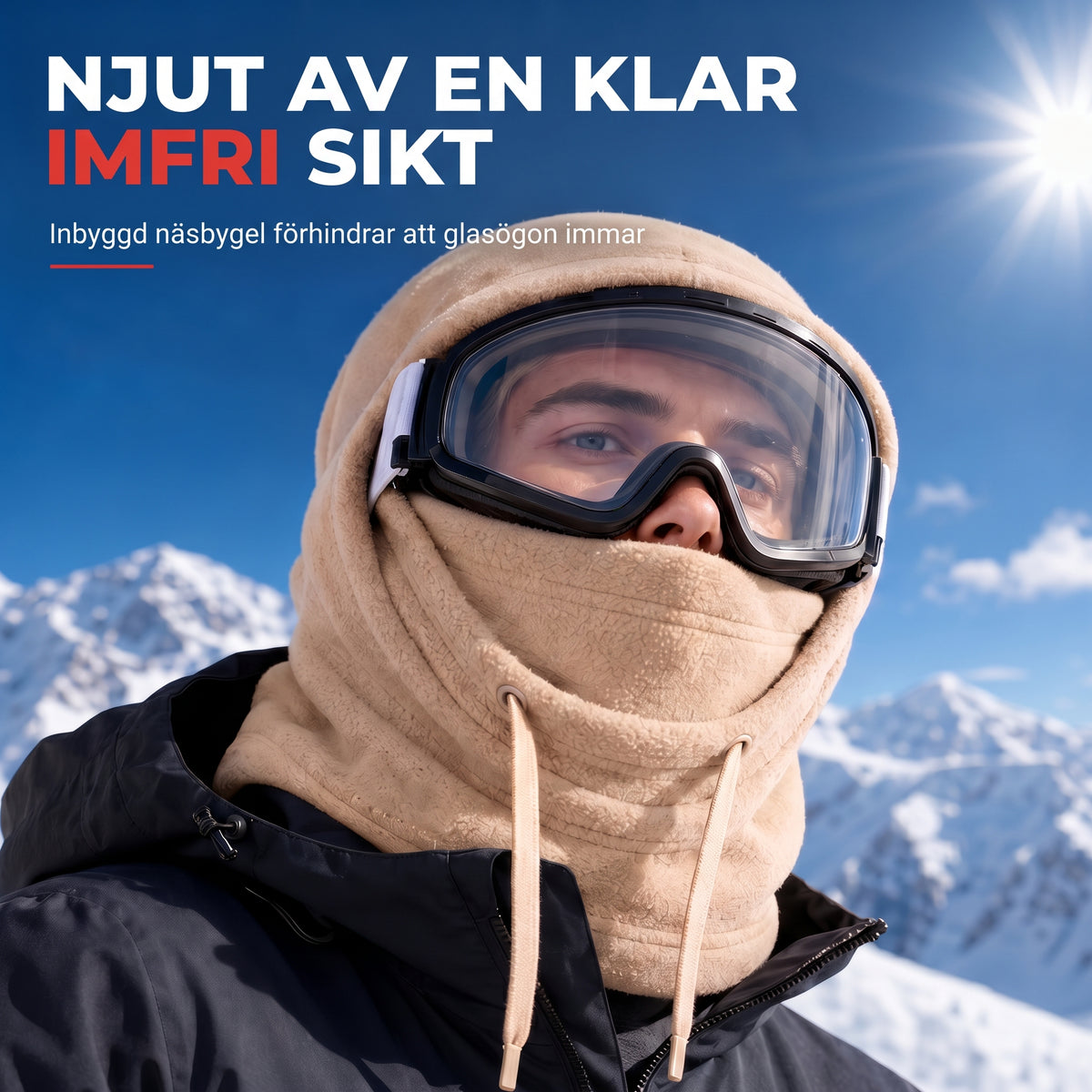 Fleecebalaclava i dubbla lager – Varm, ventilerande och justerbar för vinteraktiviteter