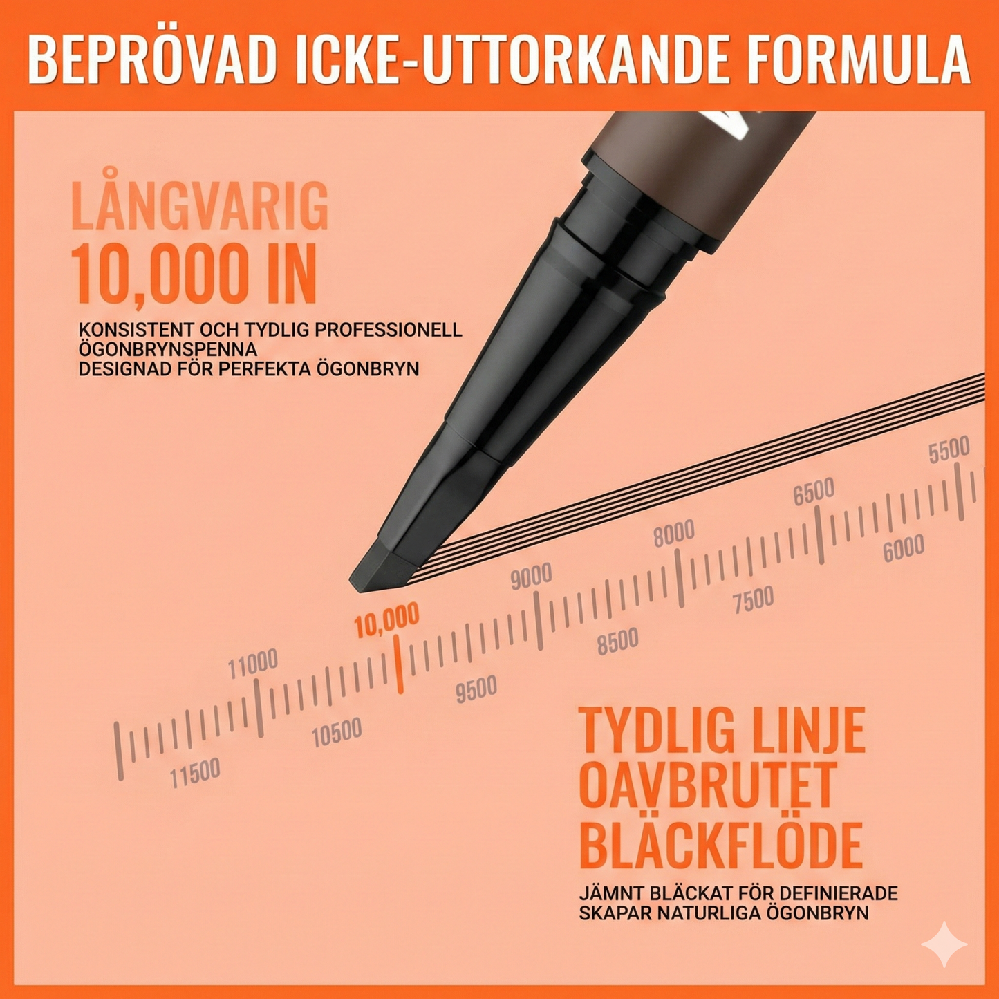 Vattenfast 4D Ögonbrynspenna – 2-i-1 med Eyeliner