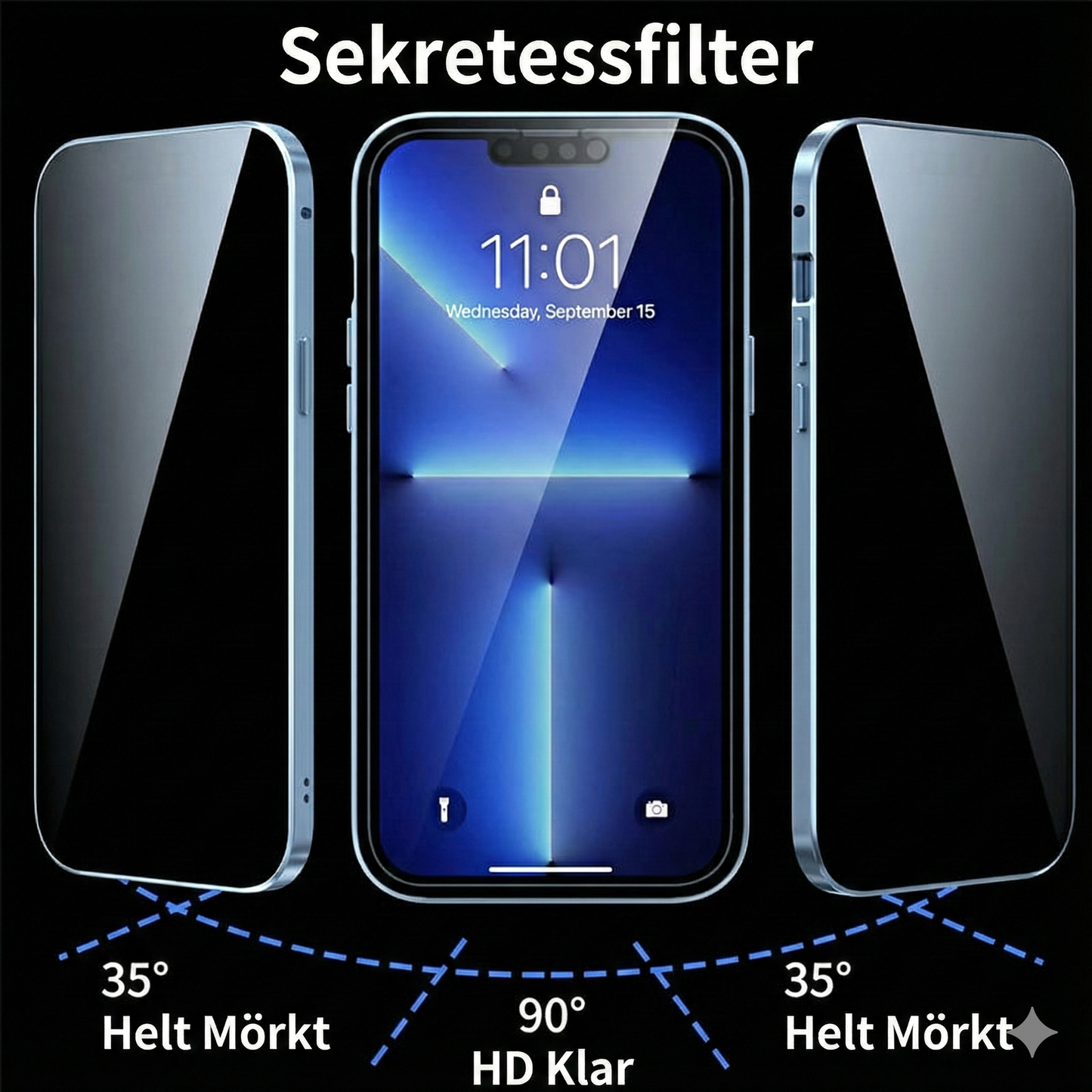 Magnetiskt 360° Skal för Mobiltelefon – Dubbelsidigt Glas & Anti-Spy