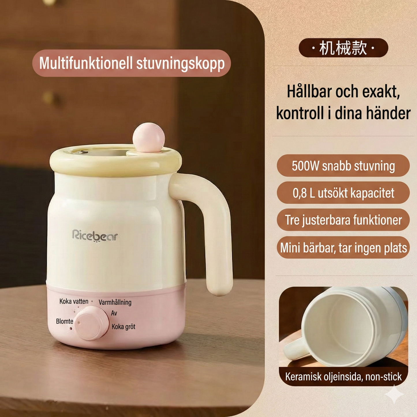 Mini-Vattenkokare & Mugg i Ett – Håller Värmen