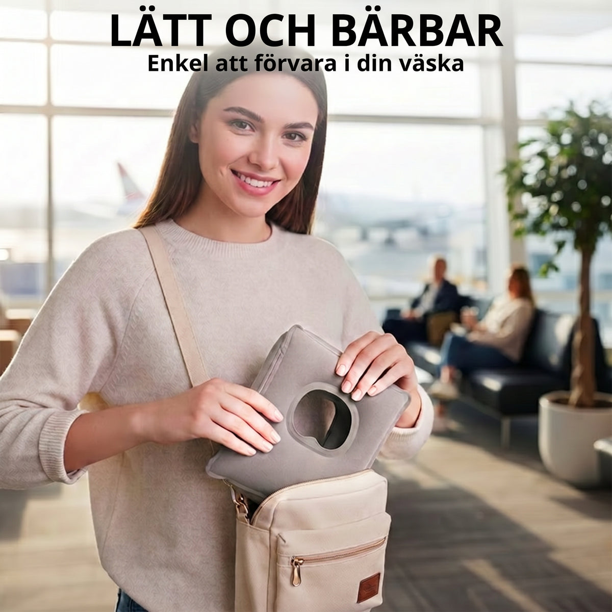 Bärbar uppblåsbar ergonomisk reskudde – 360° nackstöd & 45° perfekt vinkel för resan