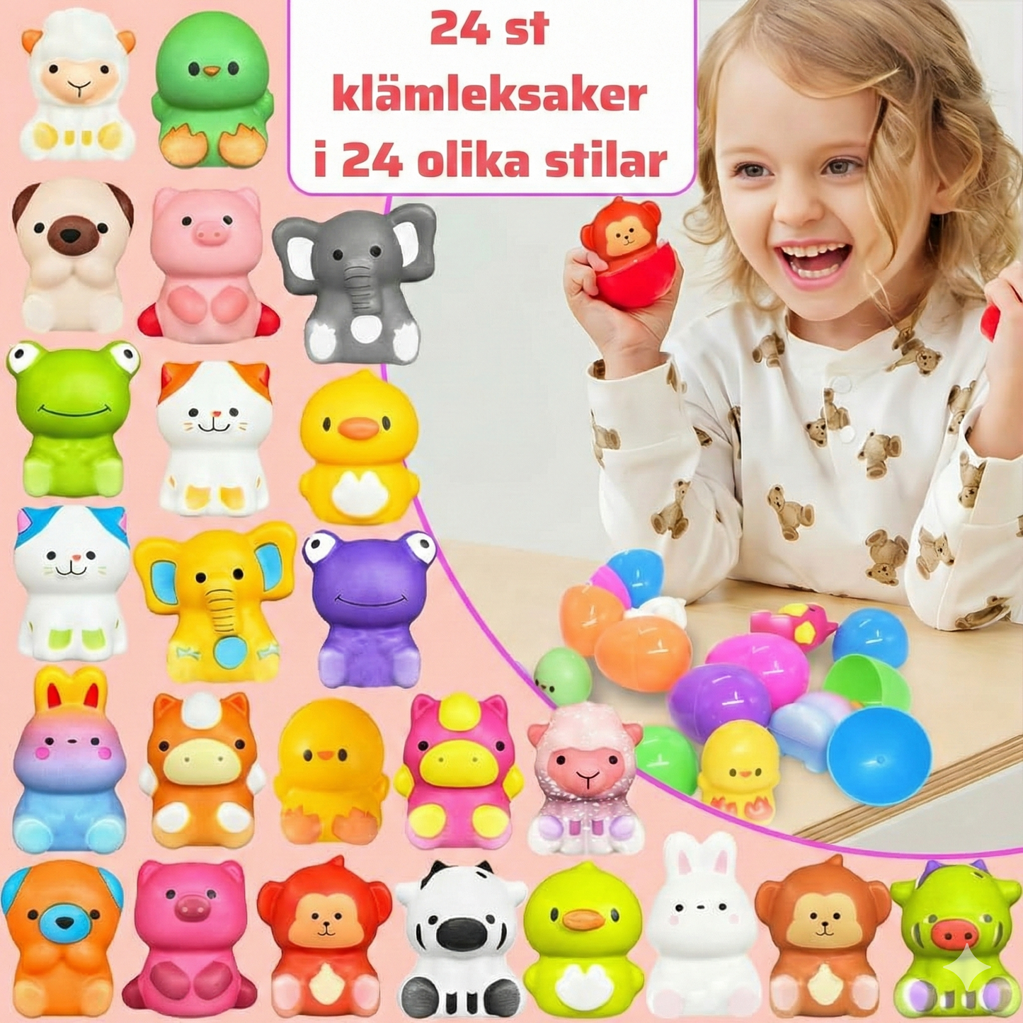 Färdigfyllda Påskägg med Söta Squishy-Överraskningar (12/24-Pack)