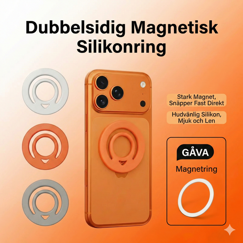 2-i-1 Magnetring & Hållare – Fäster på Metallytor