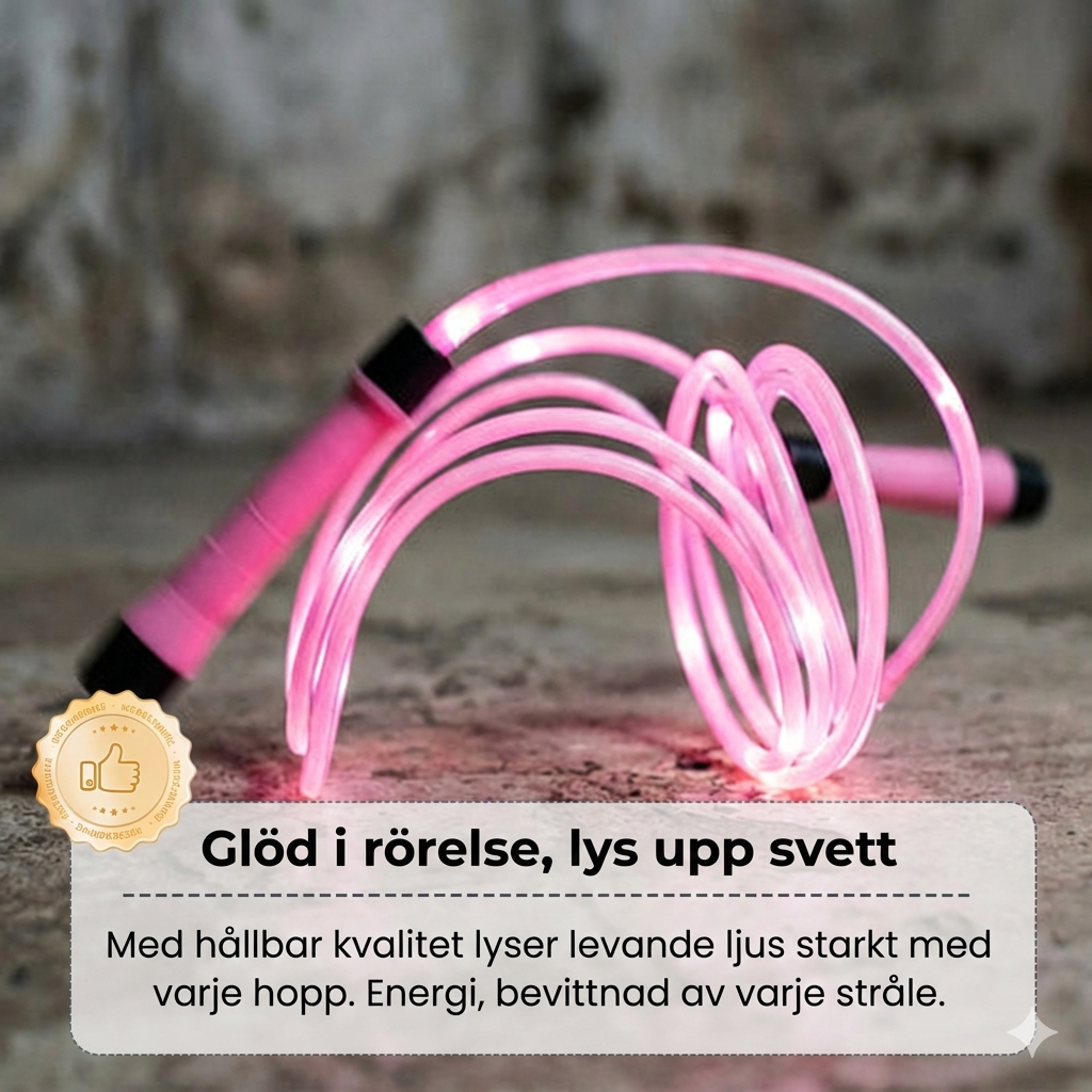 Lysande LED-Hopprep för Barn – Justerbar Längd & 3 Ljuslägen