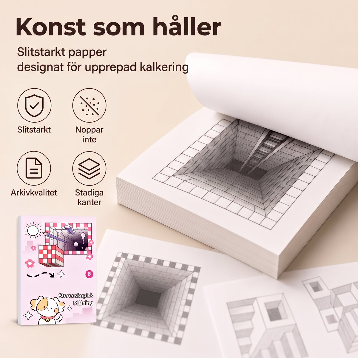 3D-stereoskopisk målar- och aktivitetsbok för barn med roliga färgläggnings- och klippuppgifter