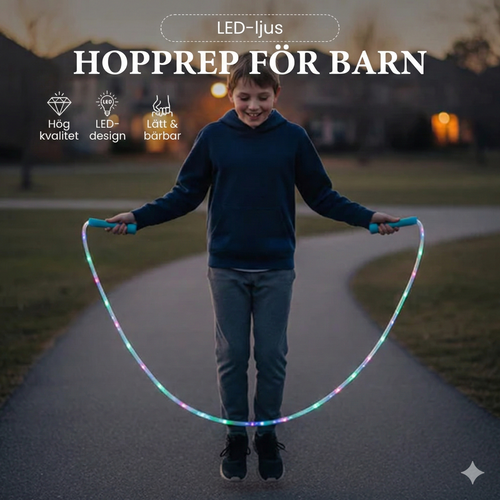 Lysande LED-Hopprep för Barn – Justerbar Längd & 3 Ljuslägen