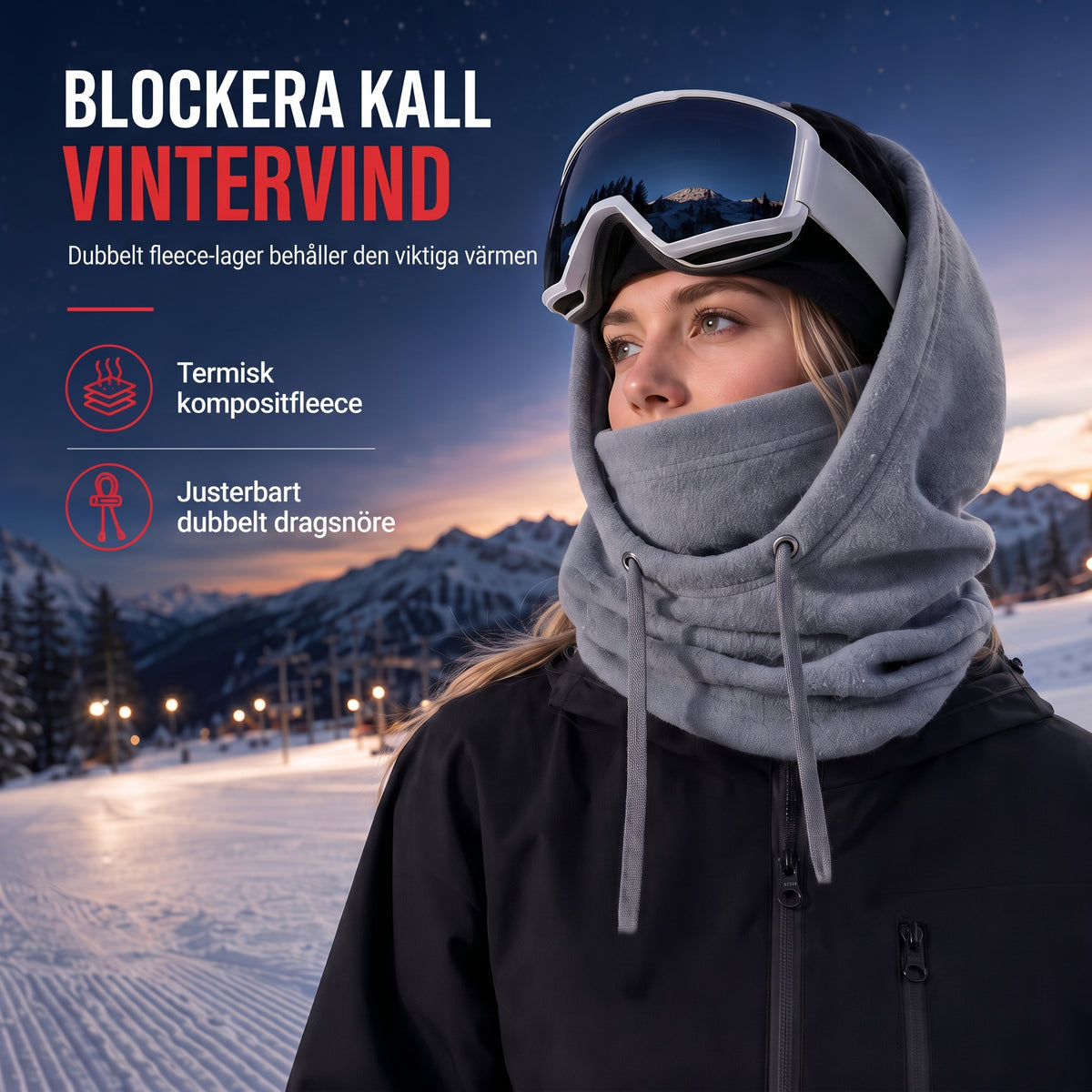 Fleecebalaclava i dubbla lager – Varm, ventilerande och justerbar för vinteraktiviteter