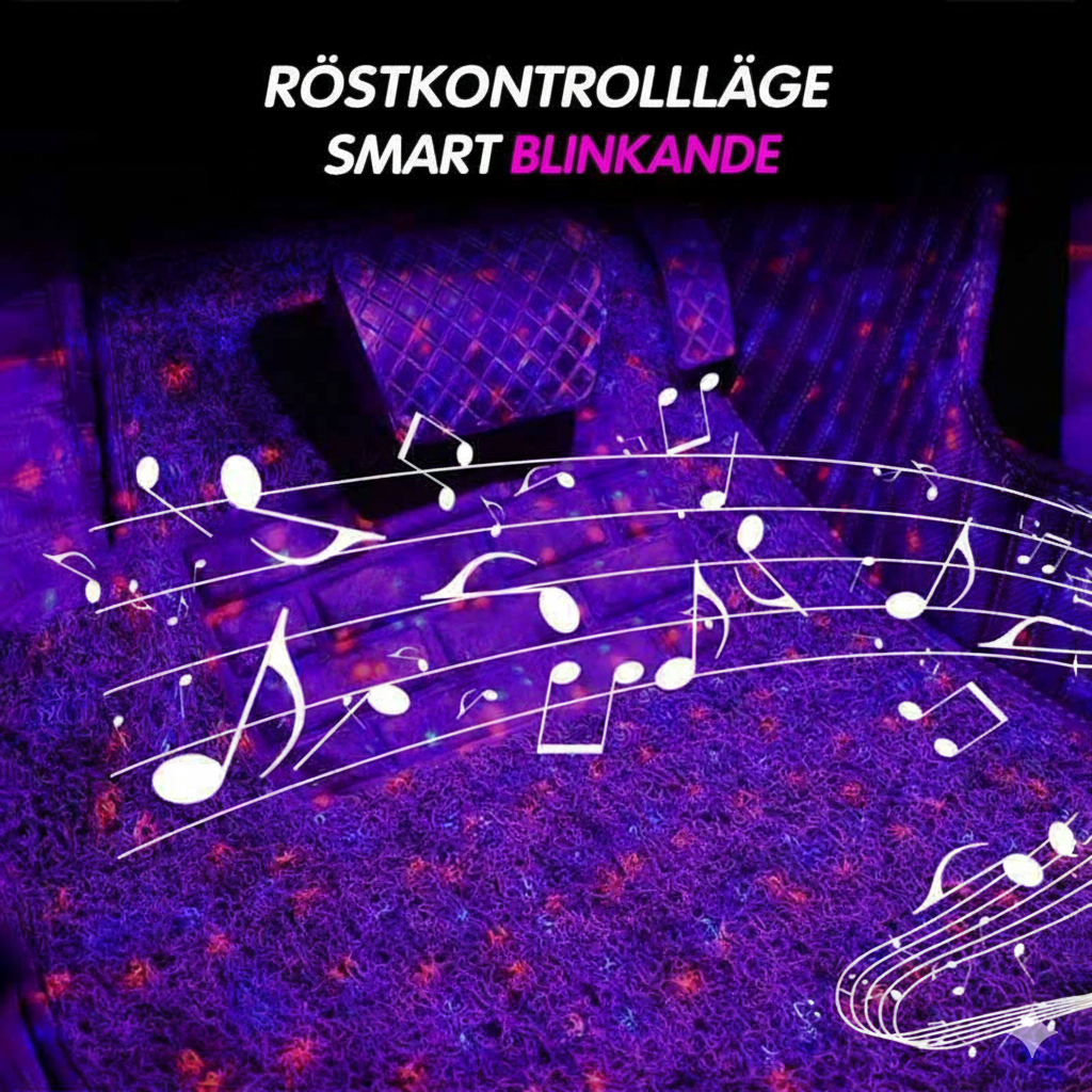 Trådlös Atmosfärbelysning för Bil med Musiksynk