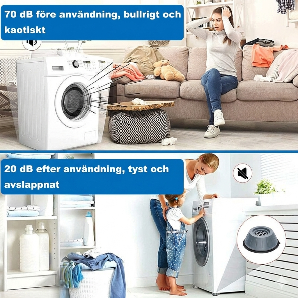 Magiska Antivibrationsfötter för Tvättmaskin & Vitvaror