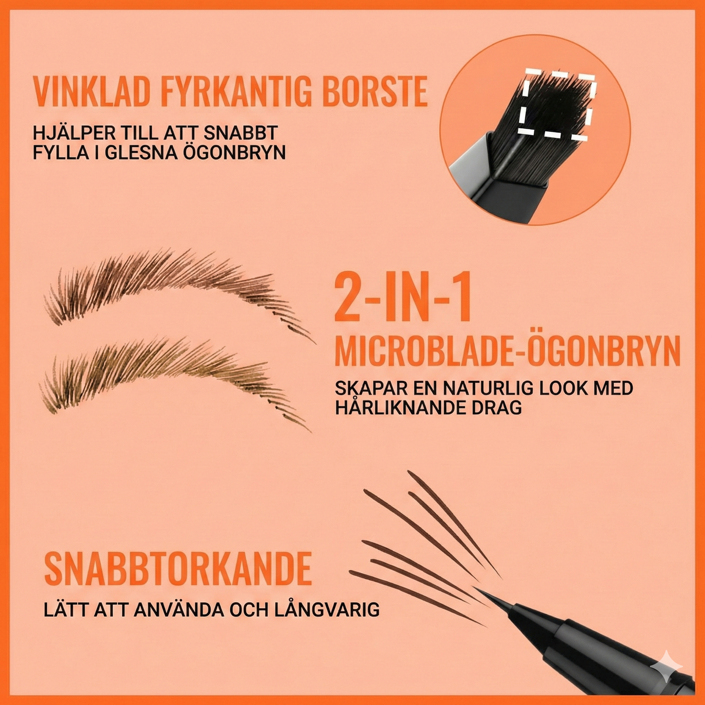 Vattenfast 4D Ögonbrynspenna – 2-i-1 med Eyeliner