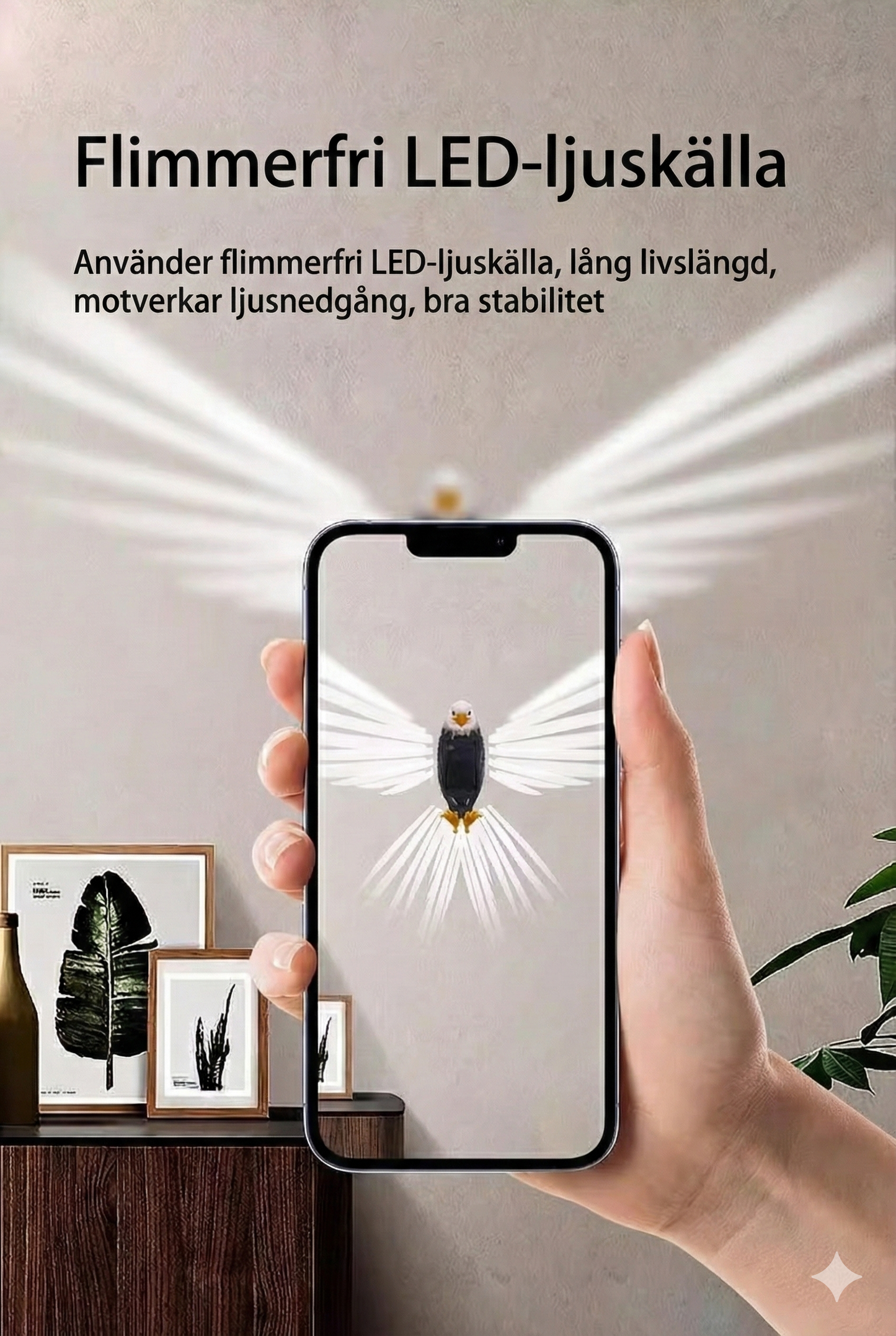 Dekorativ LED-Vägglampa med Fjärrkontroll