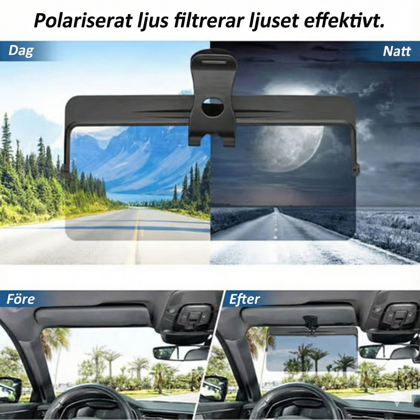 Polariserande Solskyddsförlängare för Bil