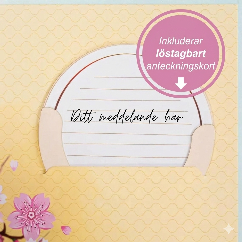 3D Pop-Up Kort Körsbärsblommor – Handgjort Alla Hjärtans Dag-kort