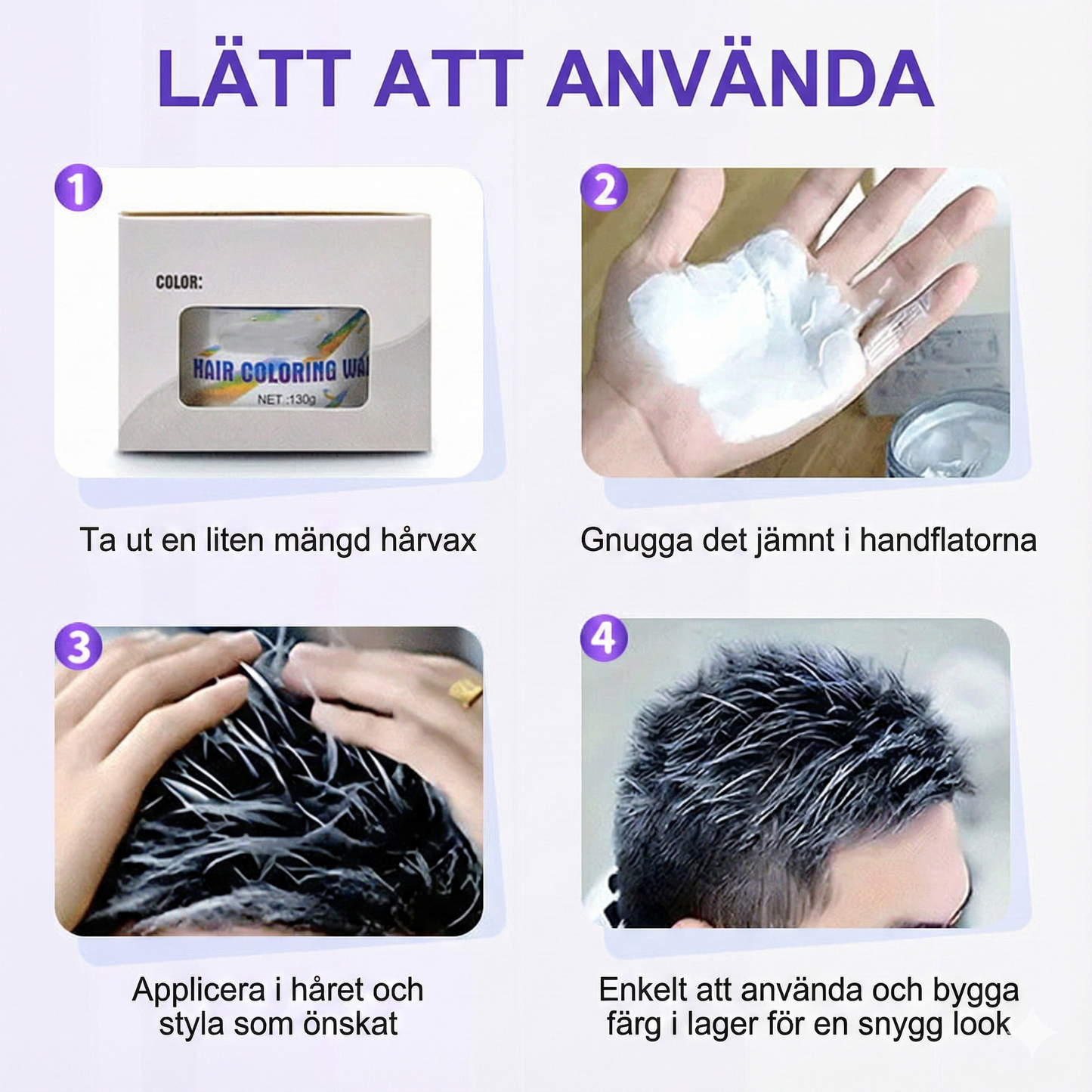 Tillfälligt Färgande Hårvax för Styling
