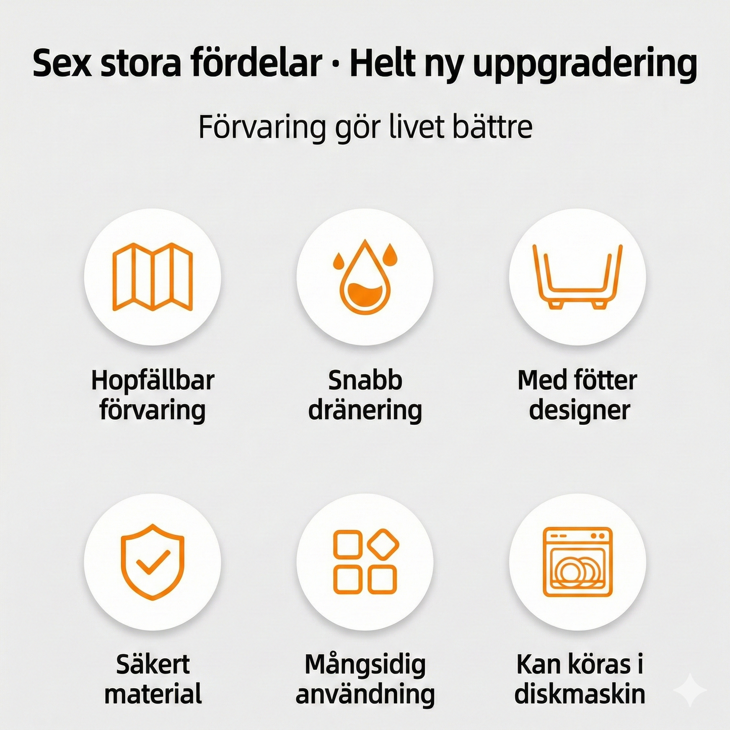 Hopfällbar Förvaringskorg för Kök och Hem