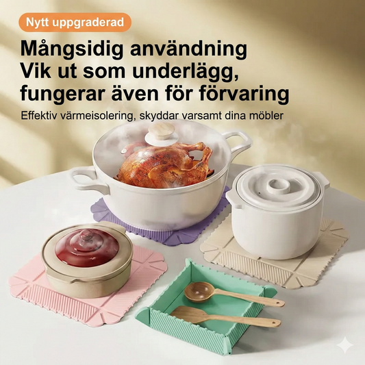 Vikbart Grytunderlägg i Silikon – Värmetåligt