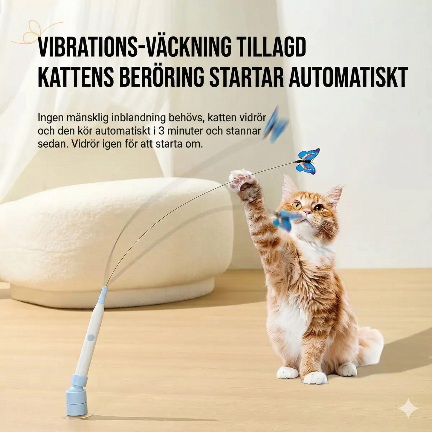 Automatiskt Roterande Fjärilsleksak för Katter – Perfekt Mot Tristess