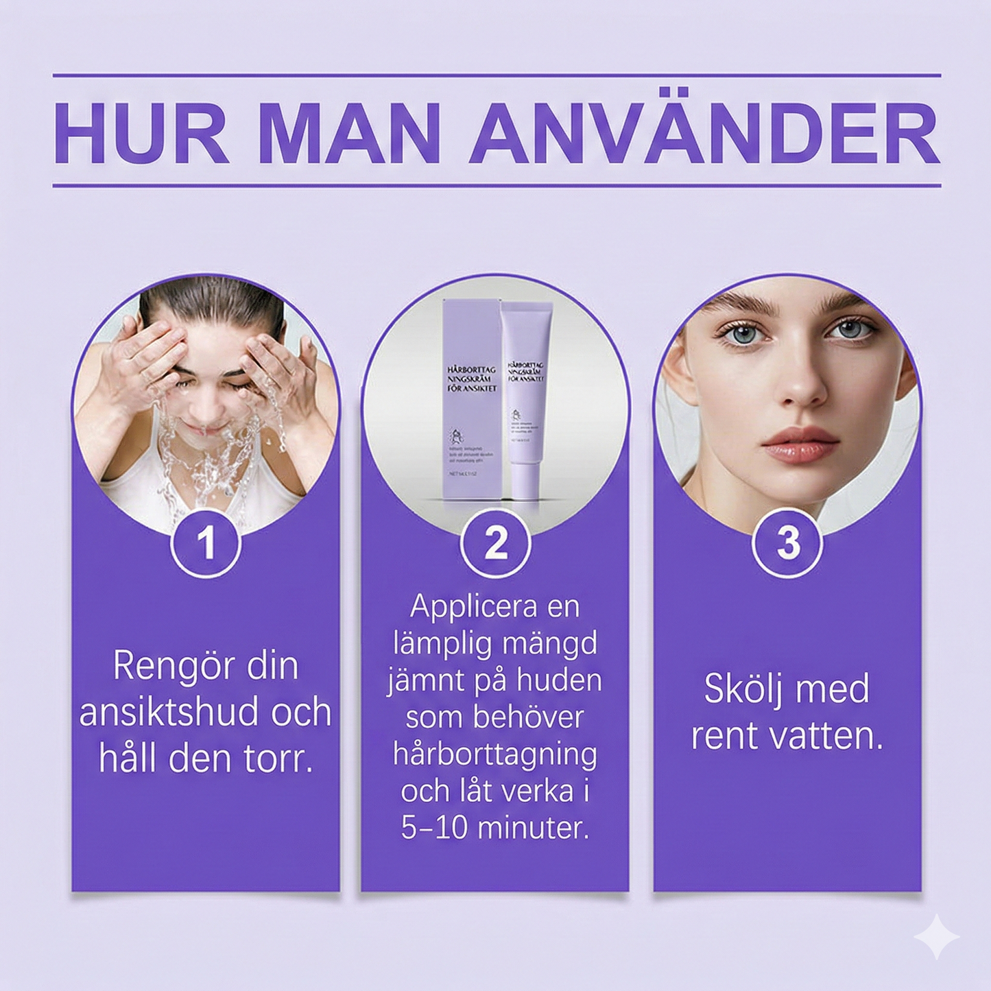Skonsam Hårborttagningskräm för Ansiktet
