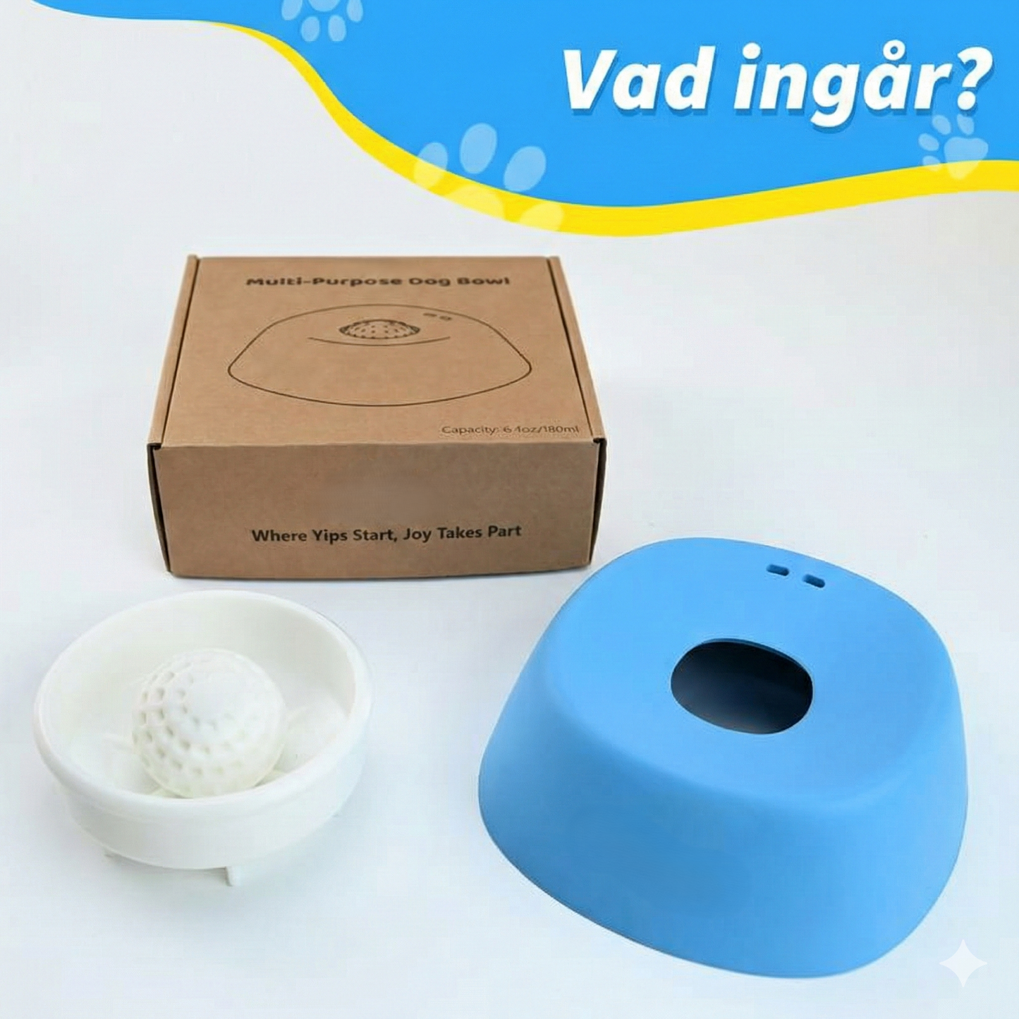 Slow Feeder Skål med Rullande Kula för Flytande Föda