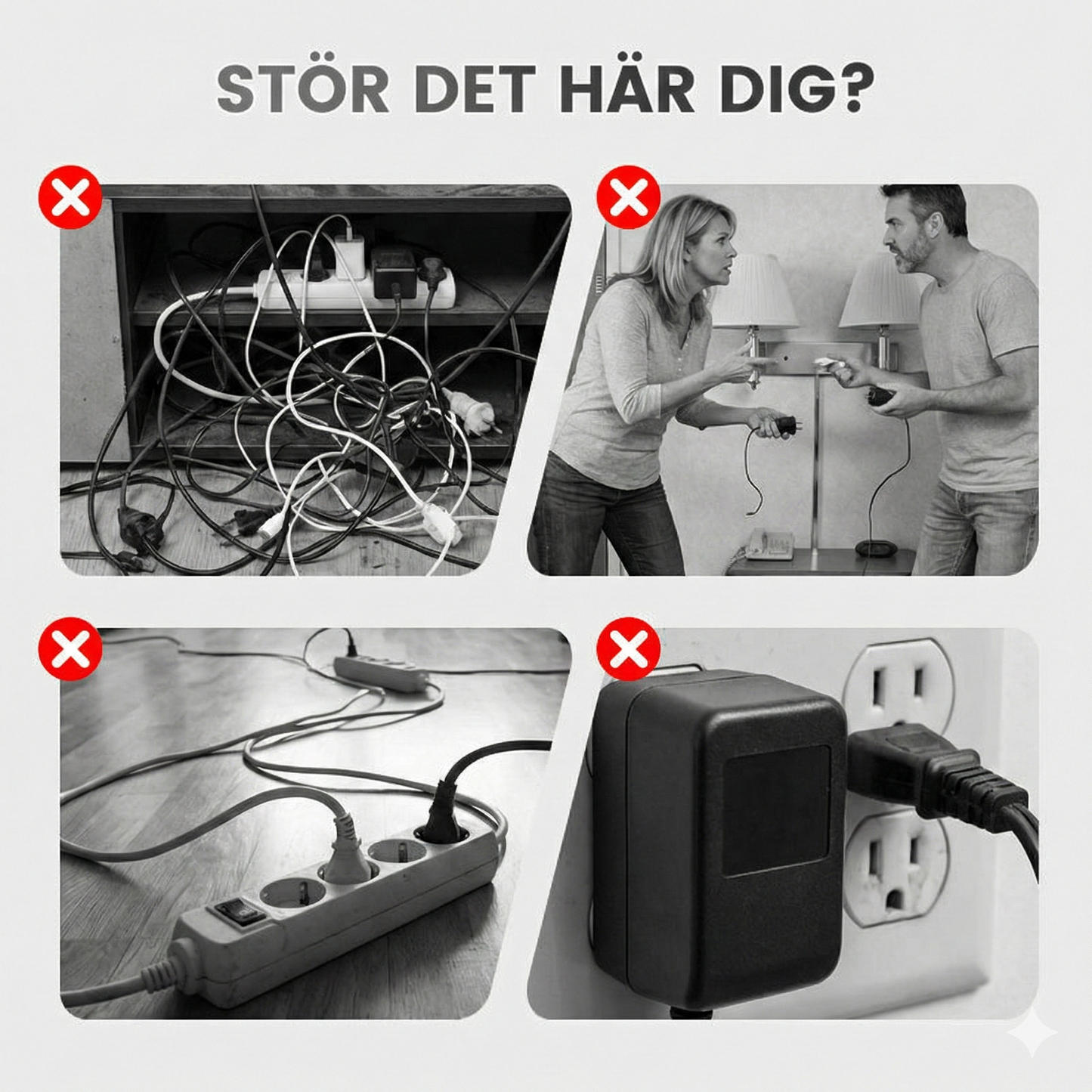 Smart Grenkontakt med Individuella Brytare och USB-uttag