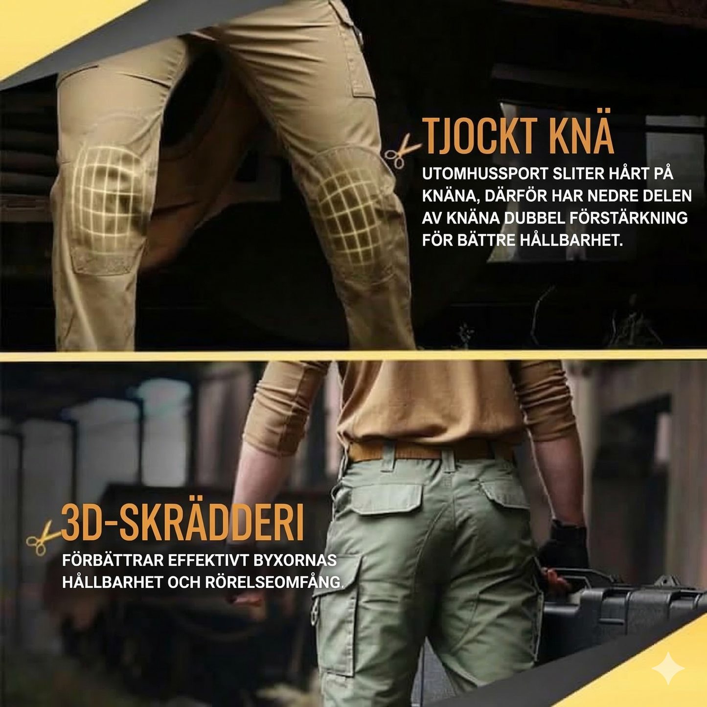 Slitstarka Outdoor-byxor i Ripstop-material