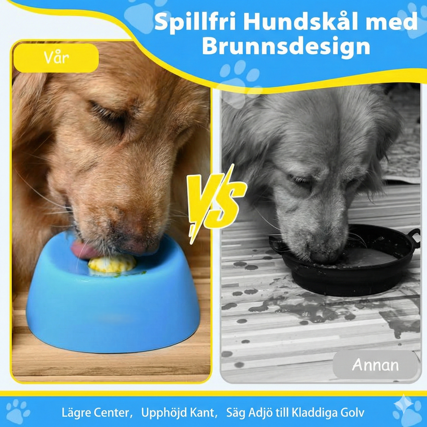 Slow Feeder Skål med Rullande Kula för Flytande Föda