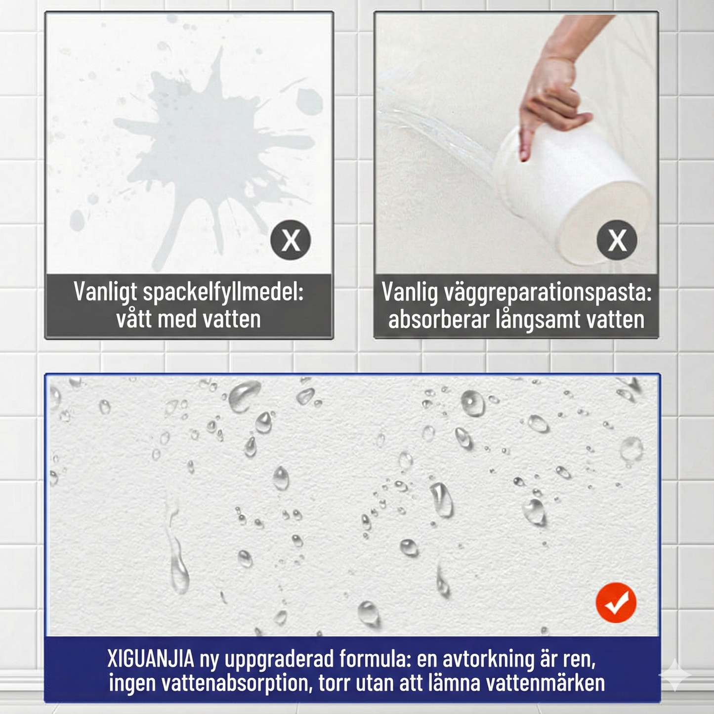 Vattentät Väggreparationspasta med Nanosilver – Anti-mögel & Giftfri