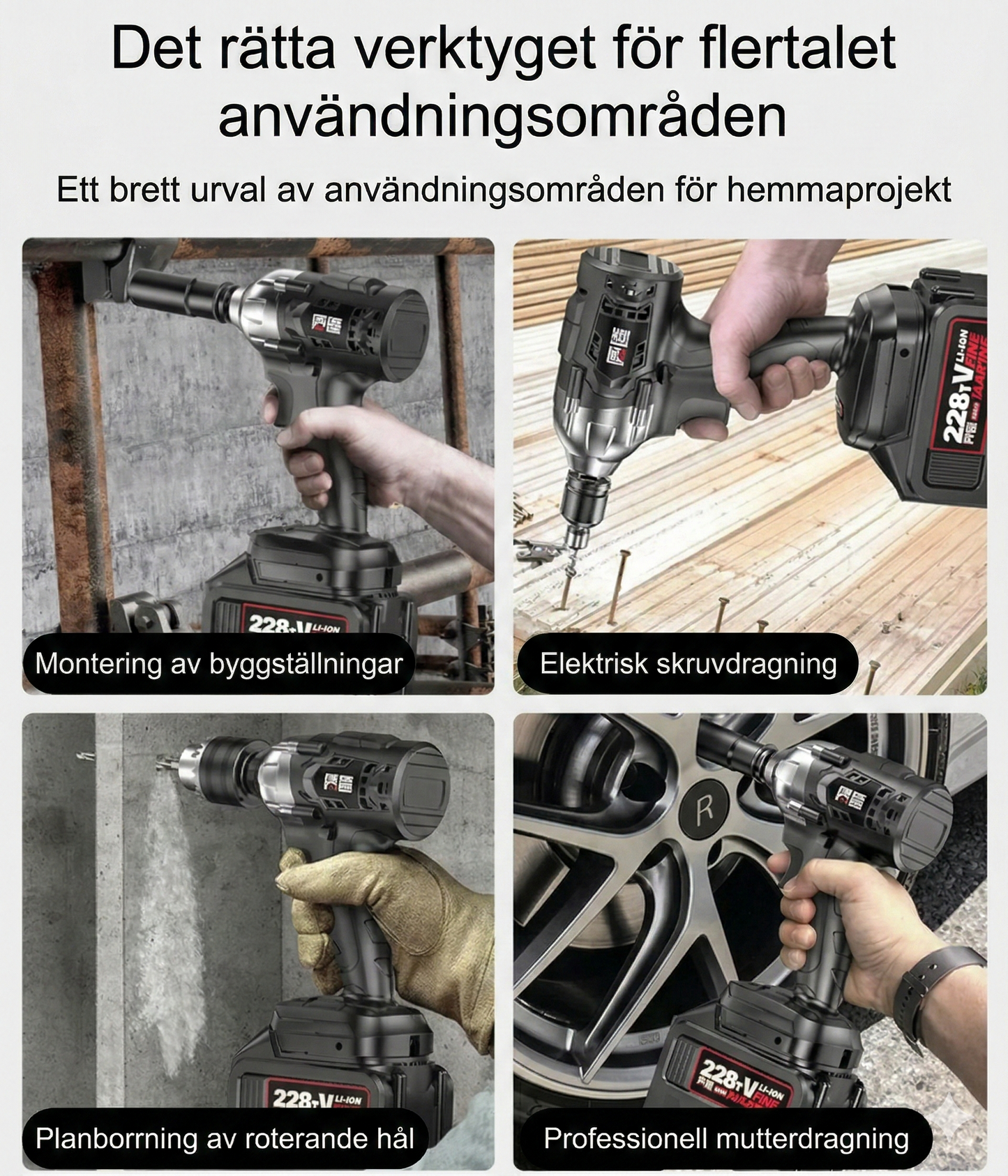 Borstlös elektrisk mutterdragare för ultimat kraft och precision