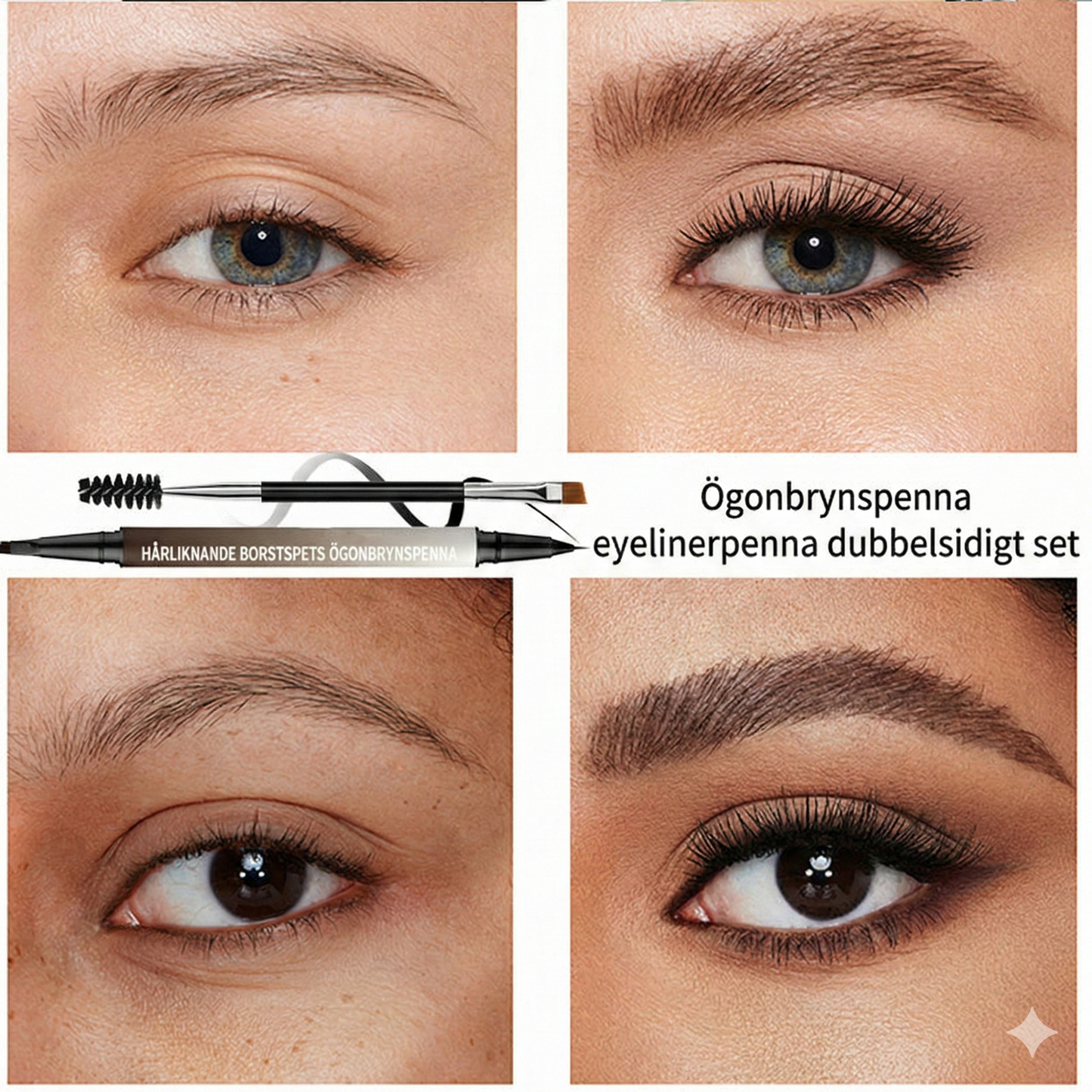 Vattenfast 4D Ögonbrynspenna – 2-i-1 med Eyeliner