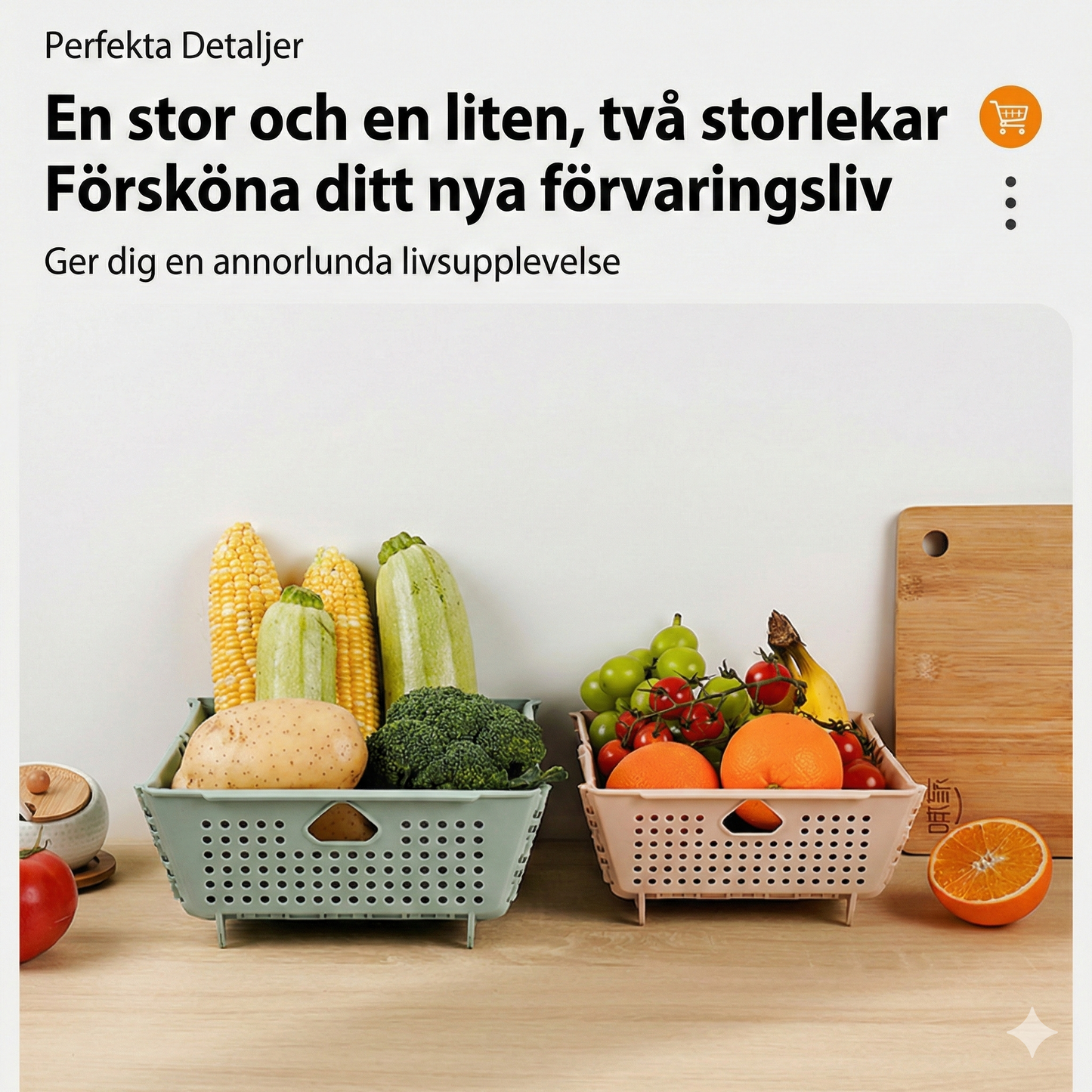 Hopfällbar Förvaringskorg för Kök och Hem