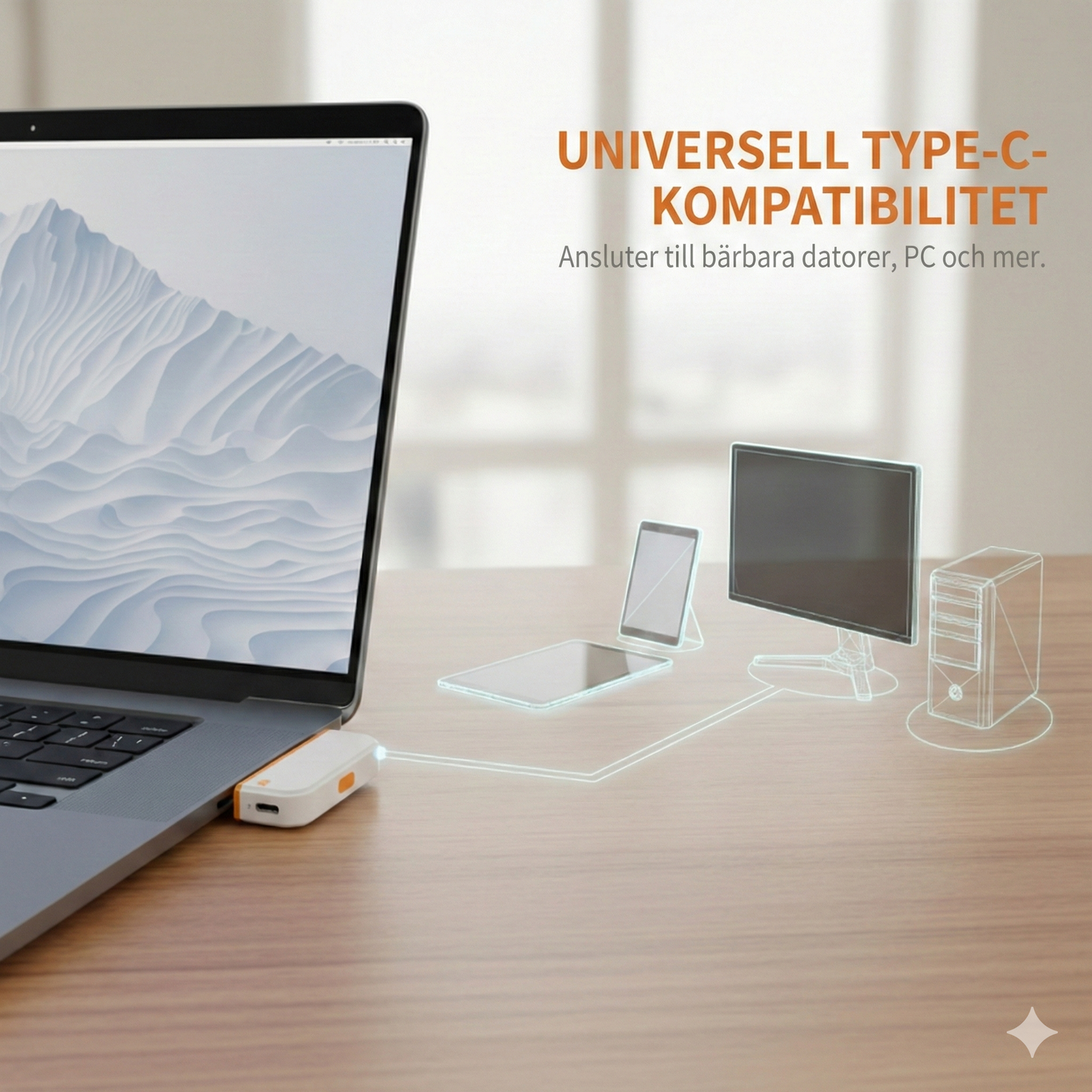 Kompakt Trådlös HDMI-Adapter – Spegla & Utvidga Skärmen