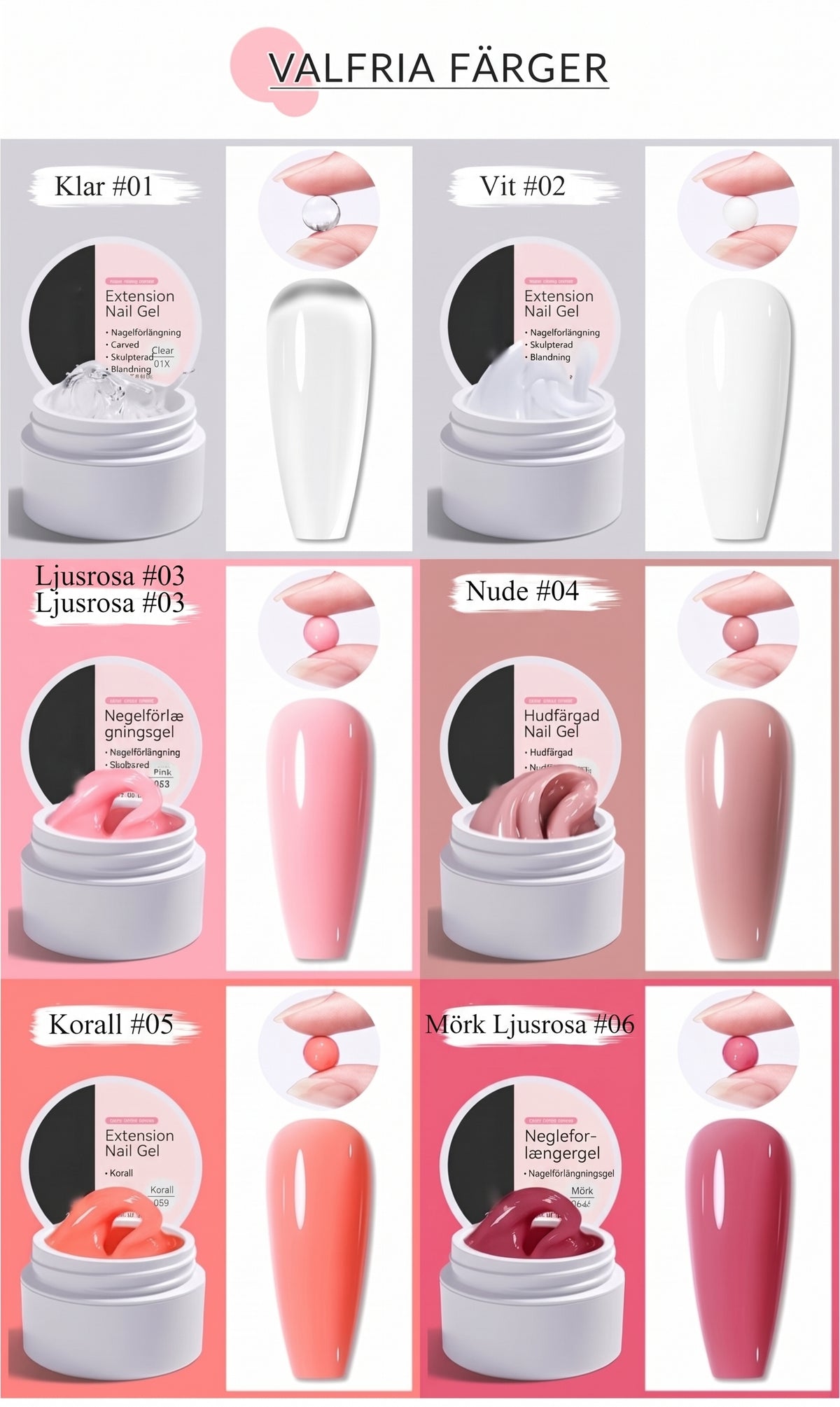 Formbar Nagelgel (15 ml) – Perfekt för Nagelförlängning och 3D-Nagelkonst