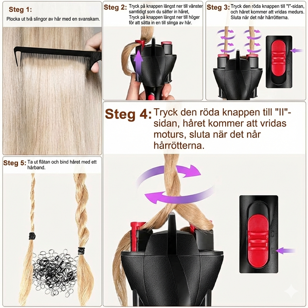 Automatisk Hårflätningsmaskin med 360-graders Rotation