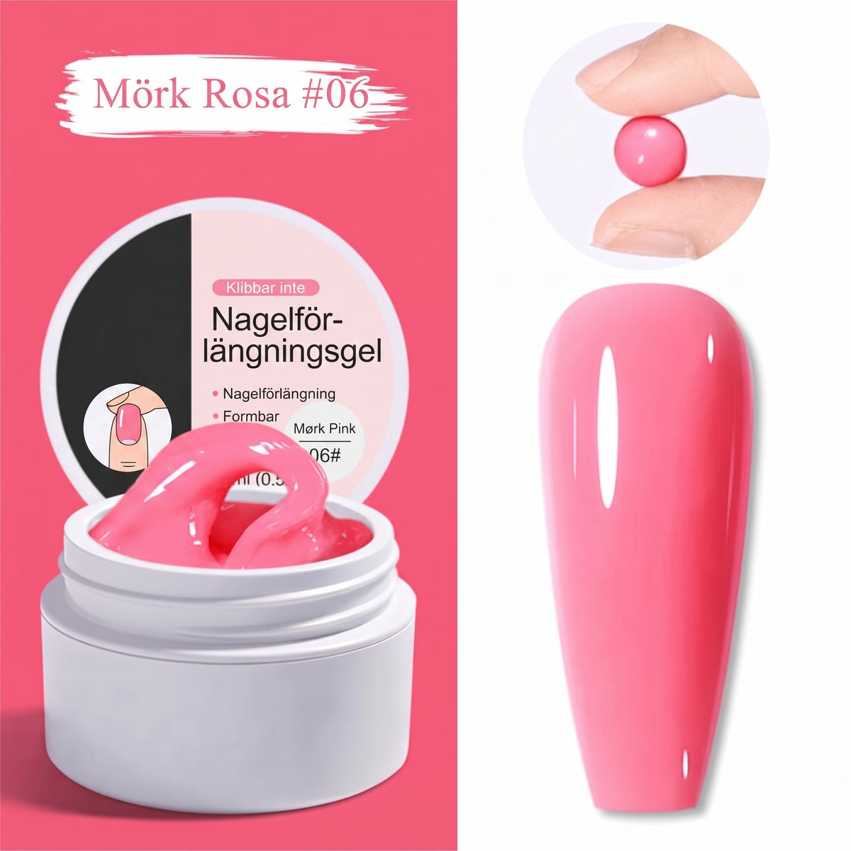 Formbar Nagelgel (15 ml) – Perfekt för Nagelförlängning och 3D-Nagelkonst