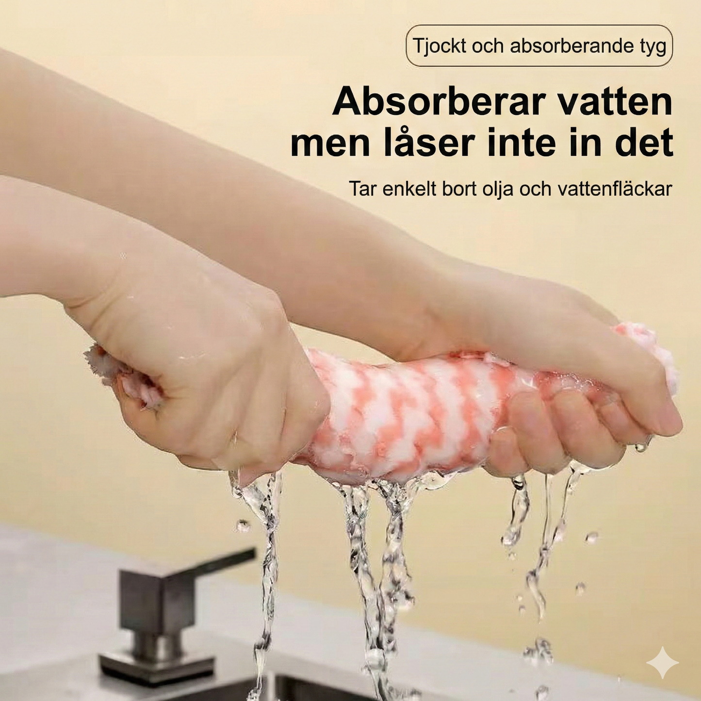 Dubbelsidig Diskduk i Korallfleece – Superabsorberande