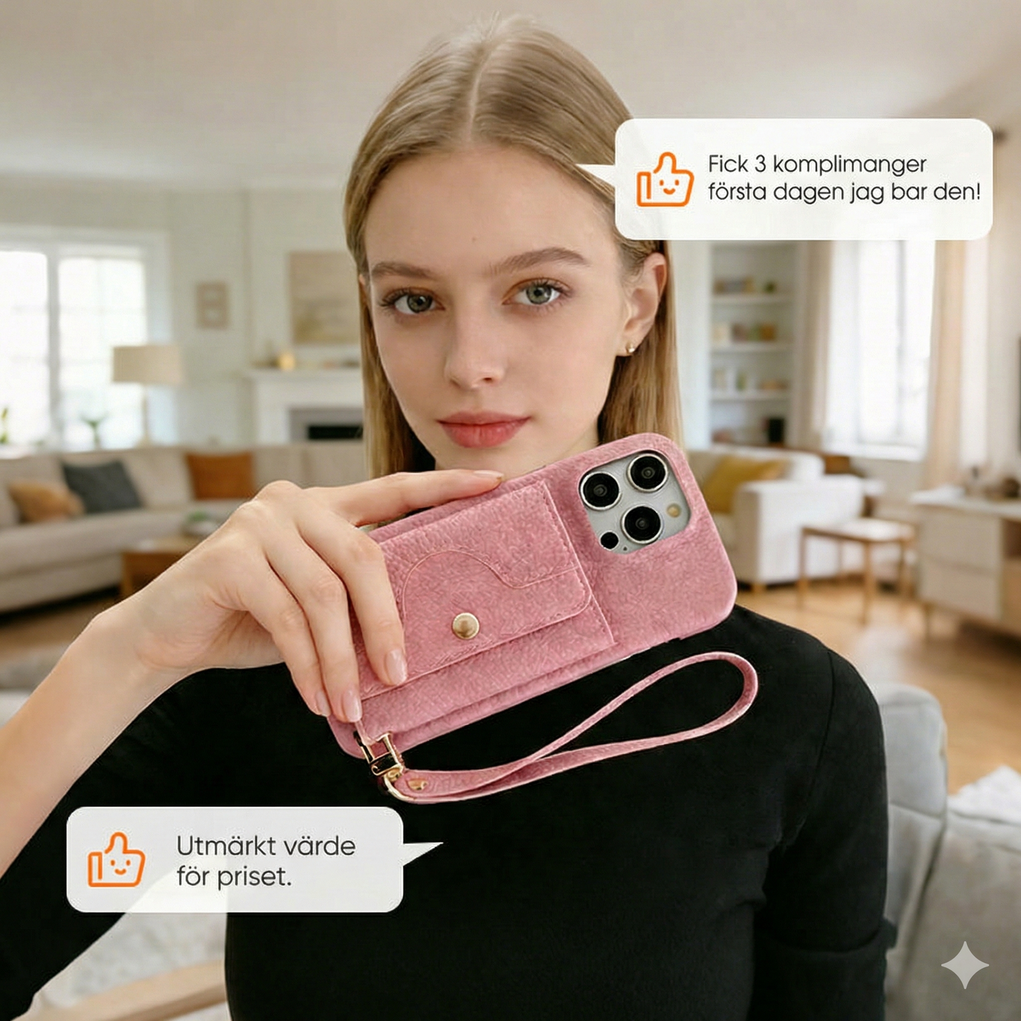 Praktiskt Plånboksskal med Spegel, Stativfunktion och Heltäckande Skydd