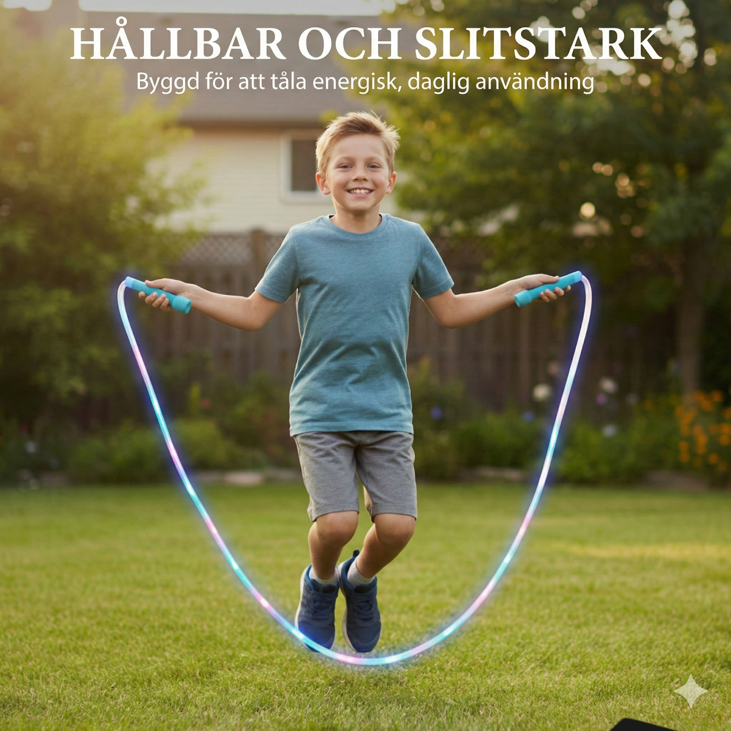Lysande LED-Hopprep för Barn – Justerbar Längd & 3 Ljuslägen